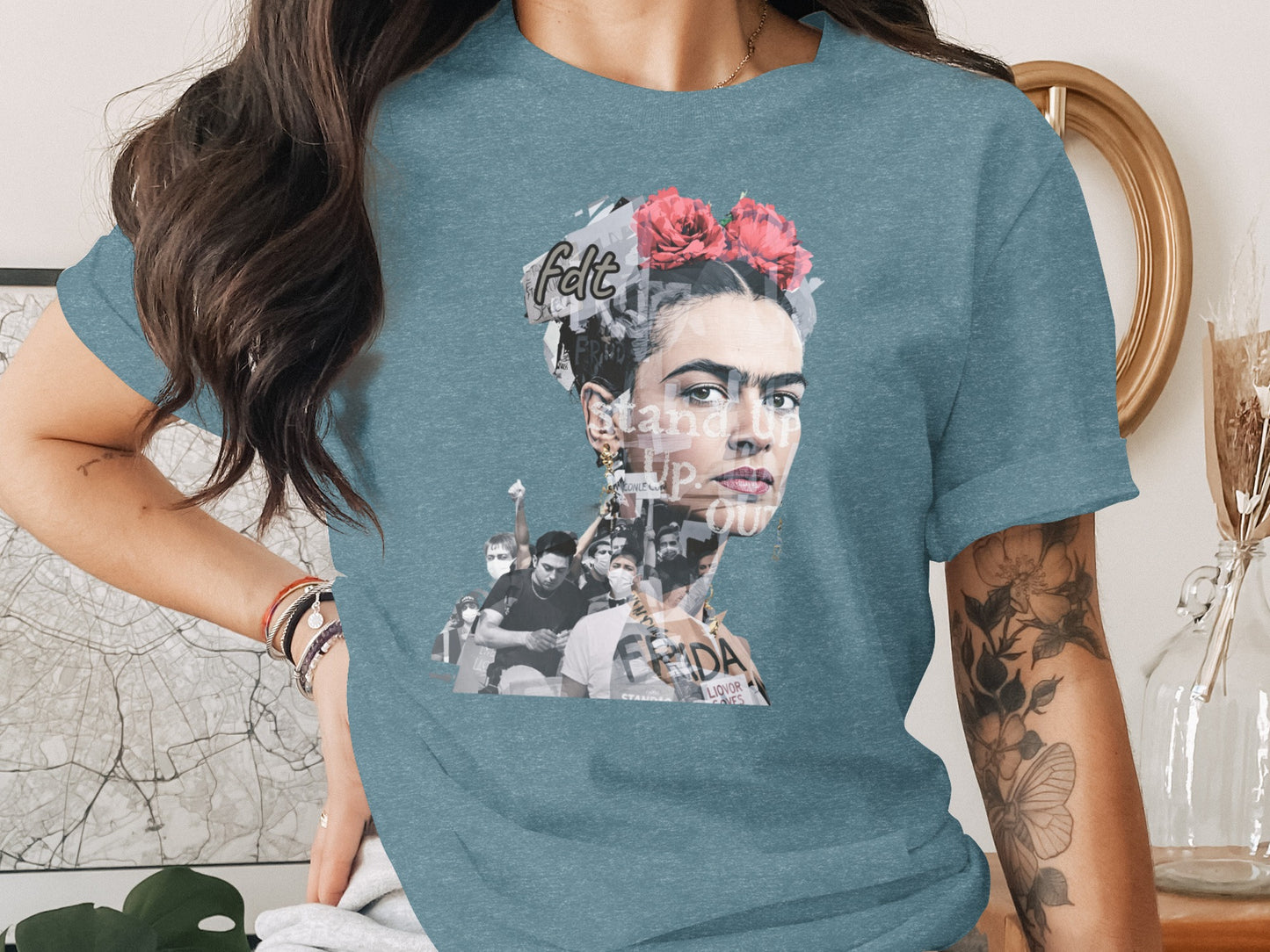Stylish Blue Felt Stand Up For Yourself T-shirt product