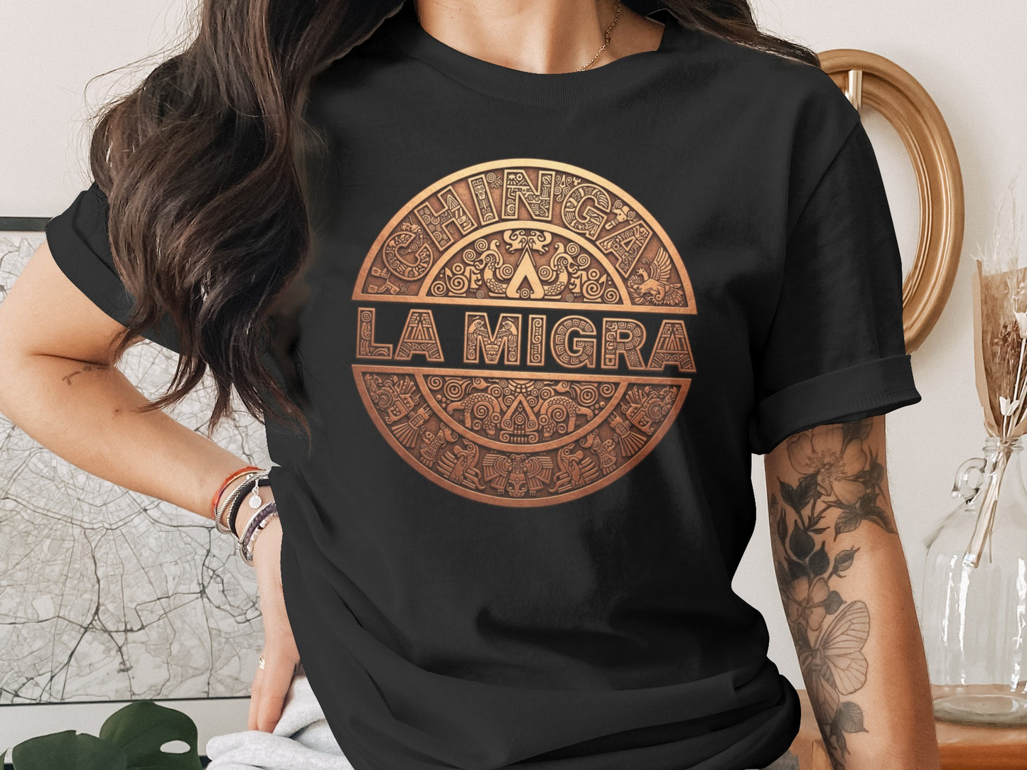 Chinga La Migra Graphic Art Statement Shirt product type