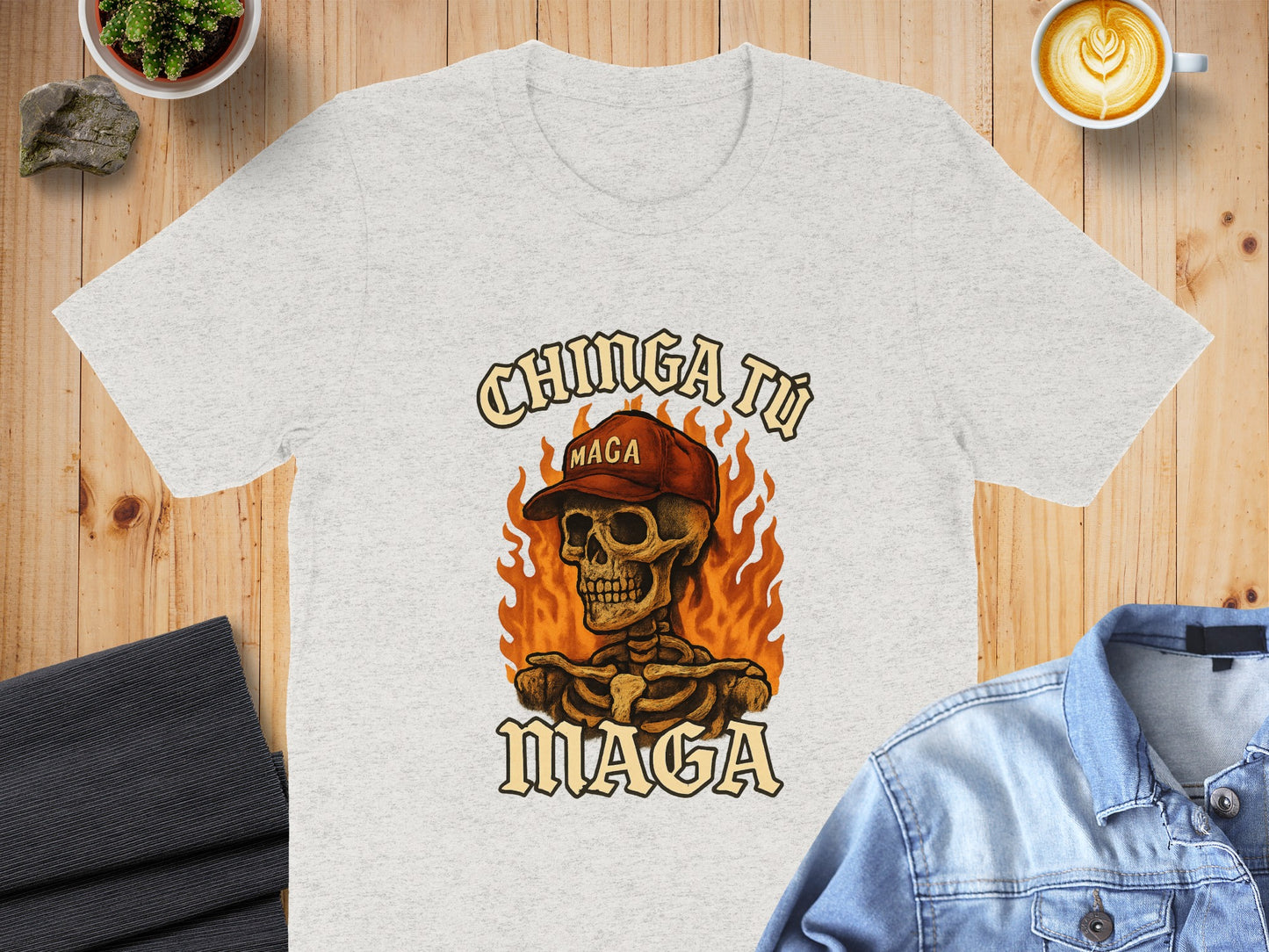 Chinga Tu MAGA Skeleton Graphic Shirt product