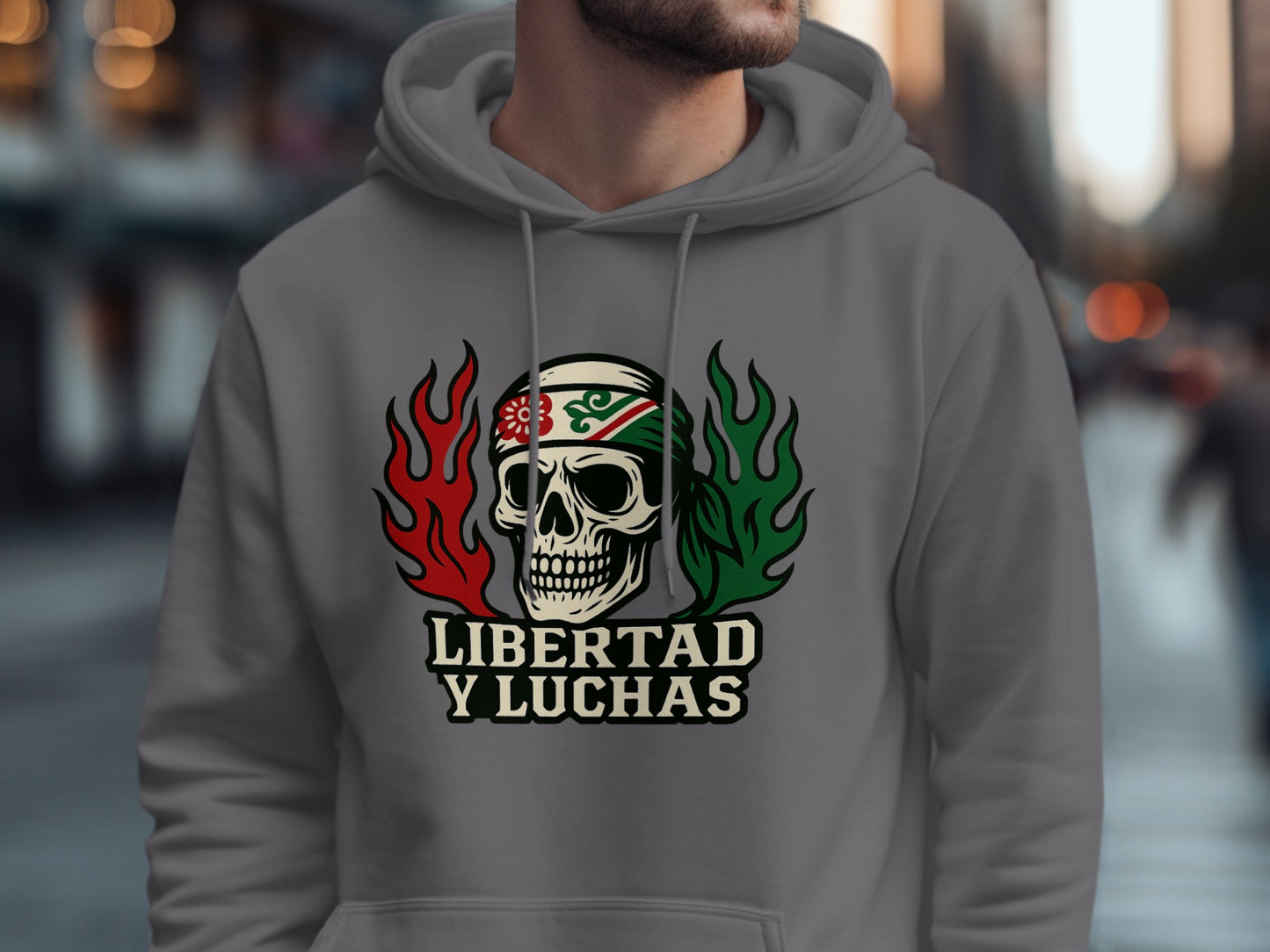 Libertad y Luchas Skull Hoodie Graphic Print product type