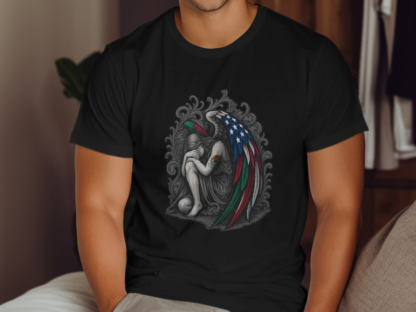 American Flag Eagle and Woman Artistic T-Shirt product