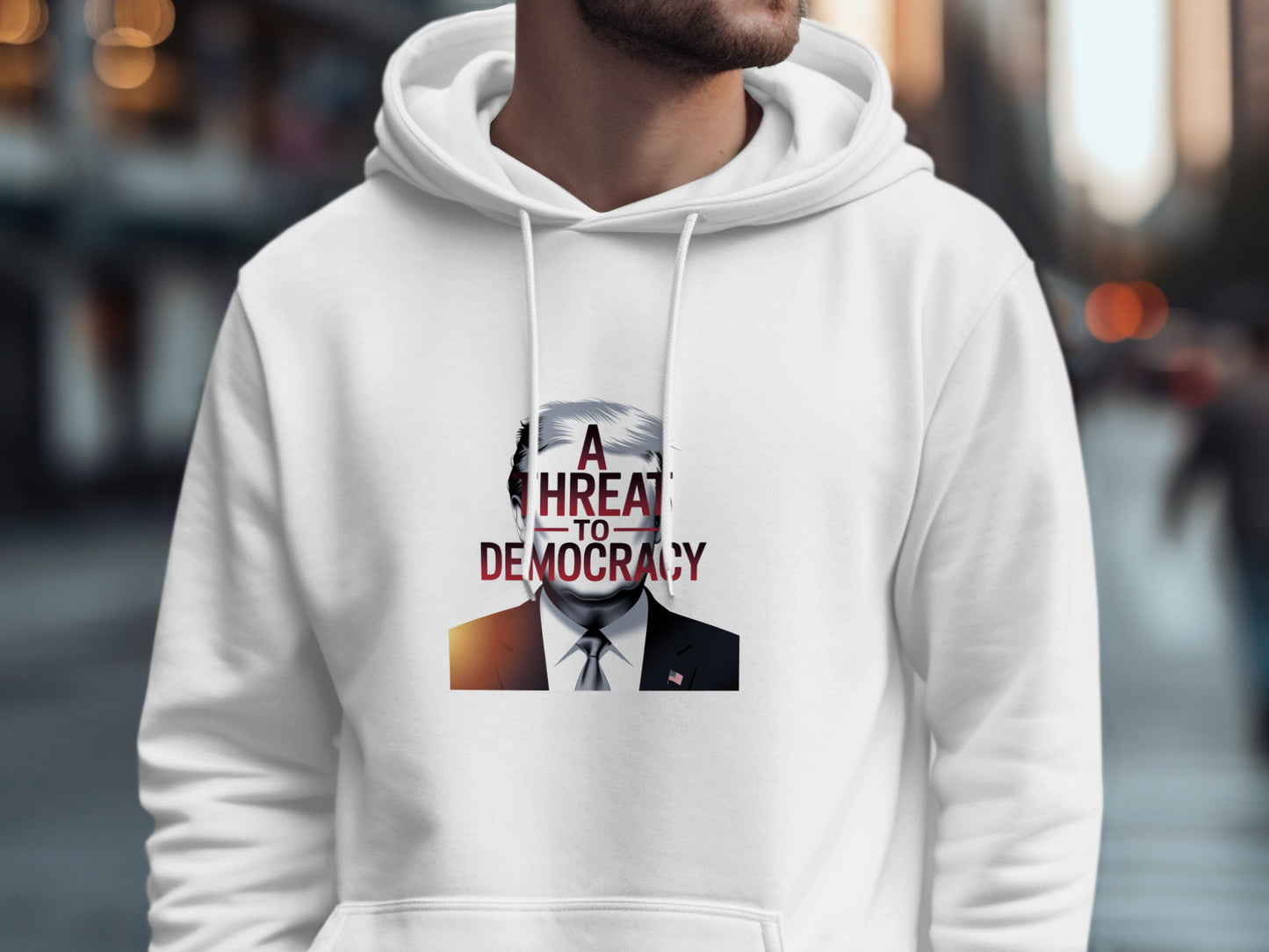 A Threat to Democracy Graphic White Hoodie product