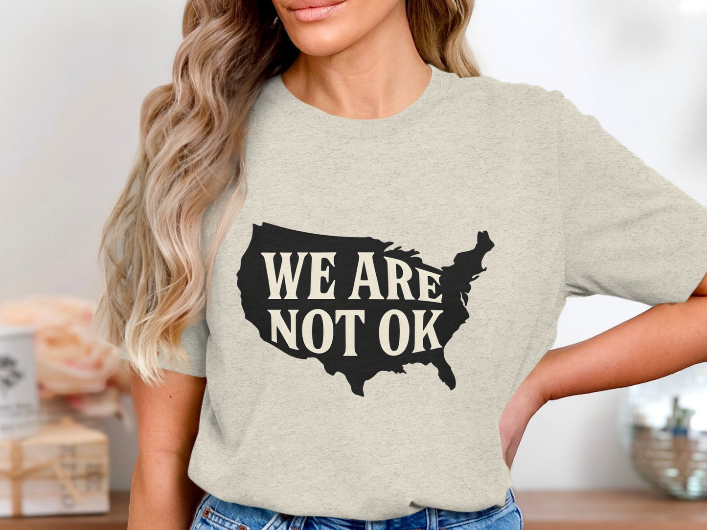 We Are Not OK Map Graphic Statement Shirt product