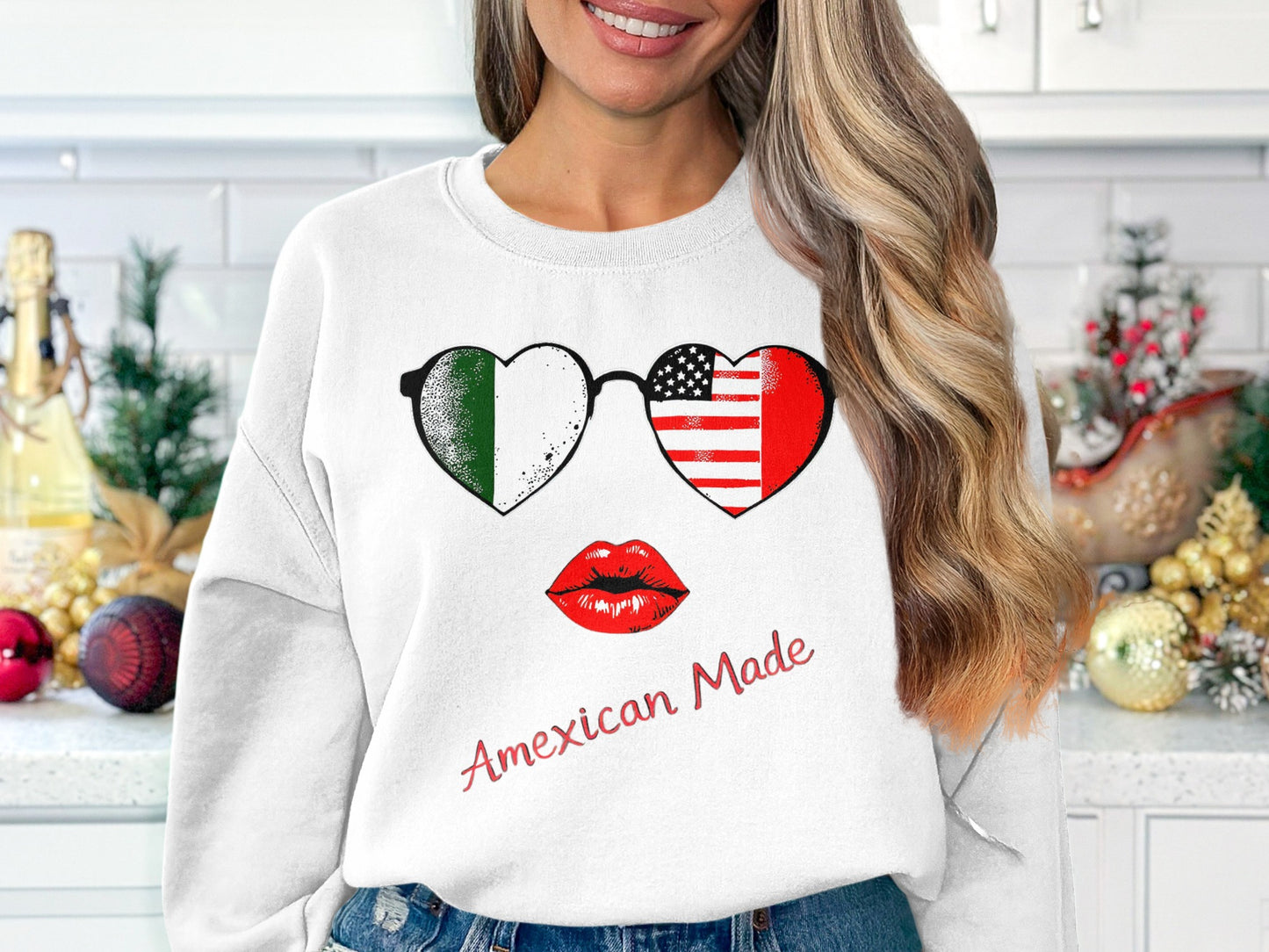 Amexican Made Heart Flag Print Sweatshirt product