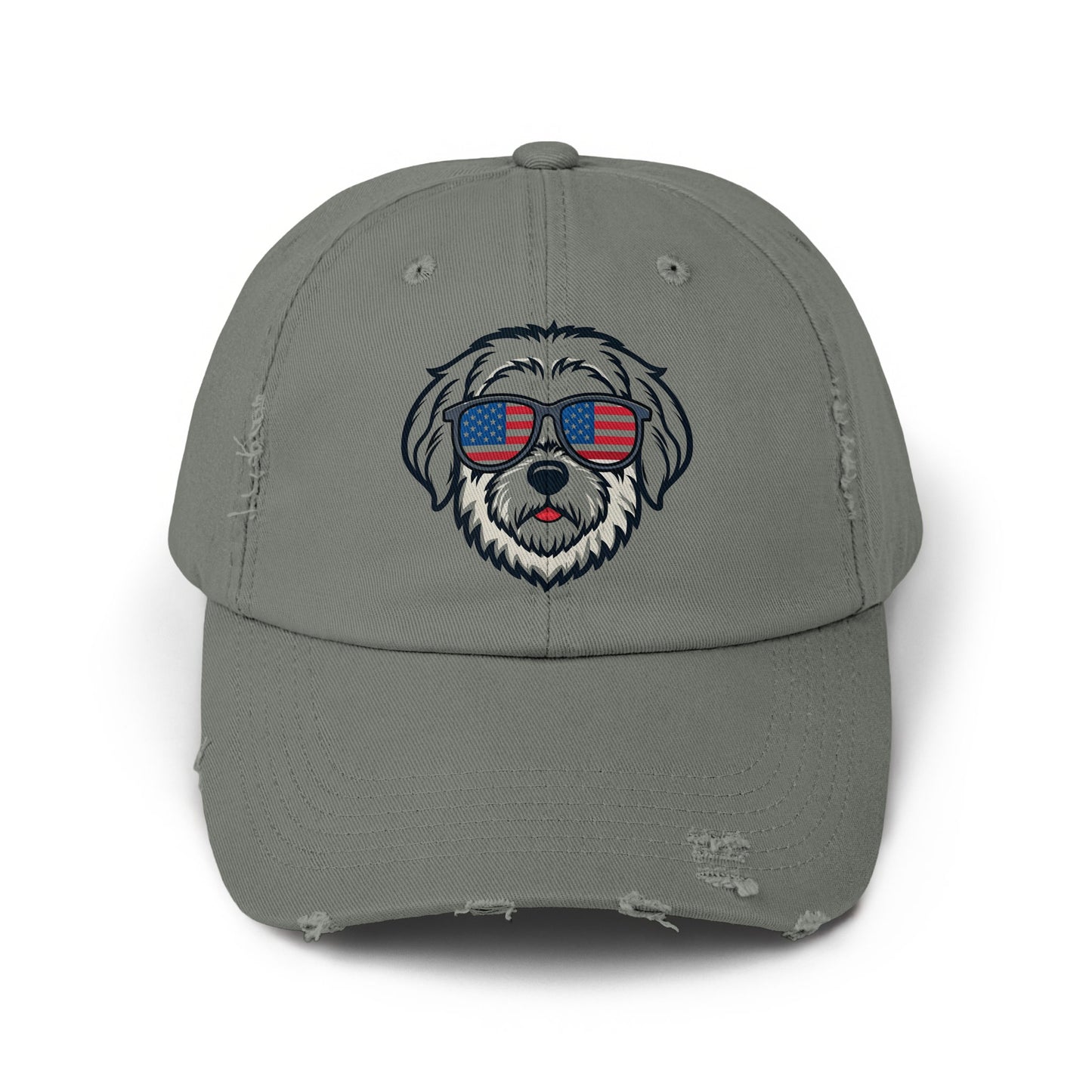 Patriotic Dog with American Flag Sunglasses Hat product