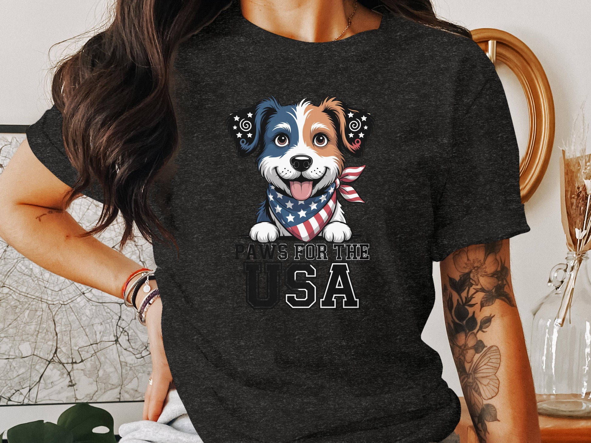 Paws For Thee USA Printed Graphic Tee Shirt product