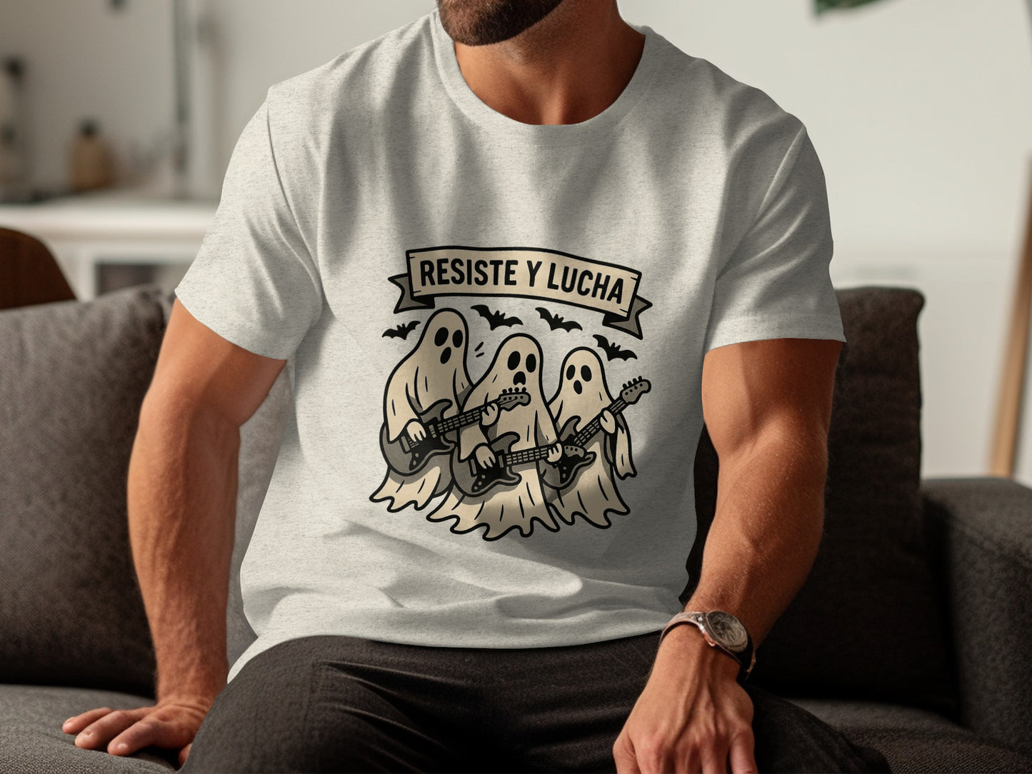 Resiste Y Lucha Graphic Print Ghost Themed Shirt product