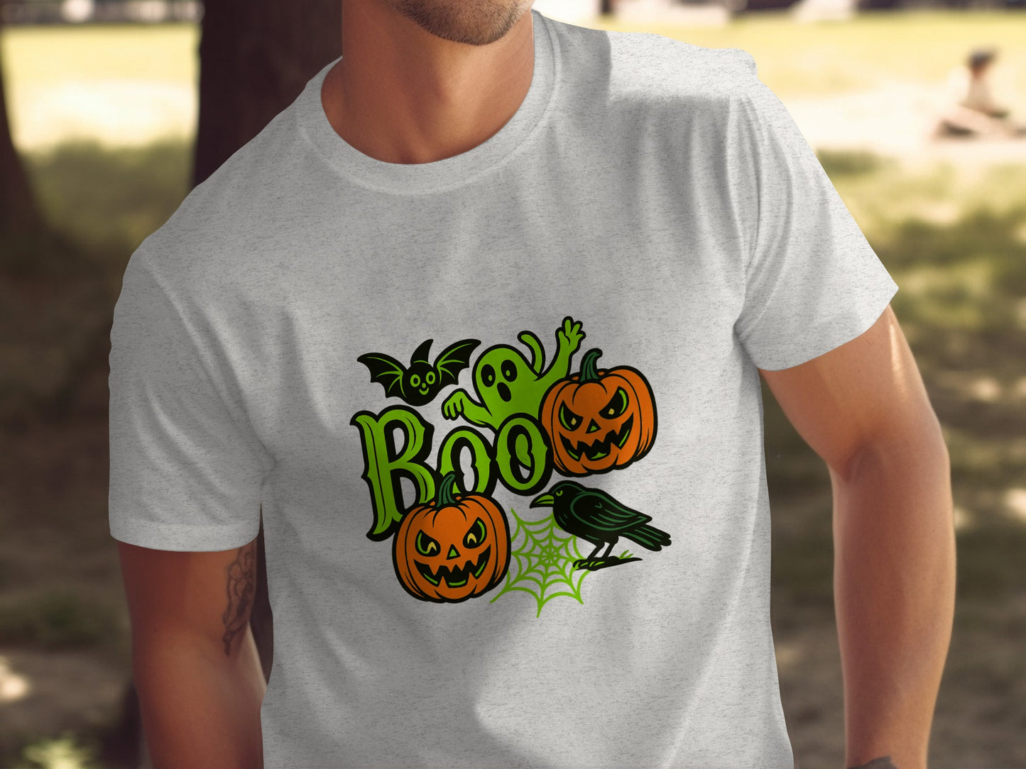 Boo Halloween Ghosts Pumpkins Crow T-shirt product