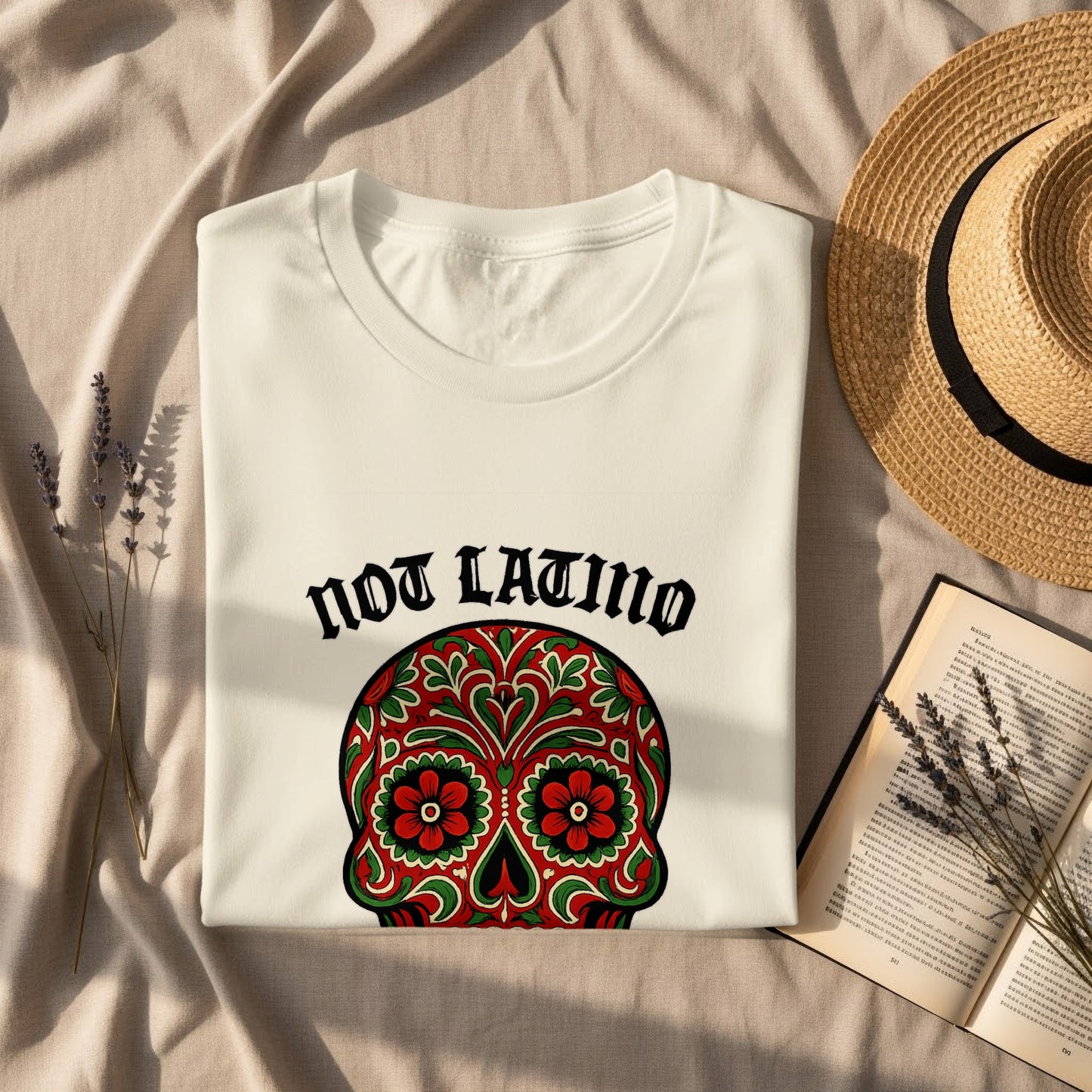 Not Latino Skull Design Graphic Tee shirt product