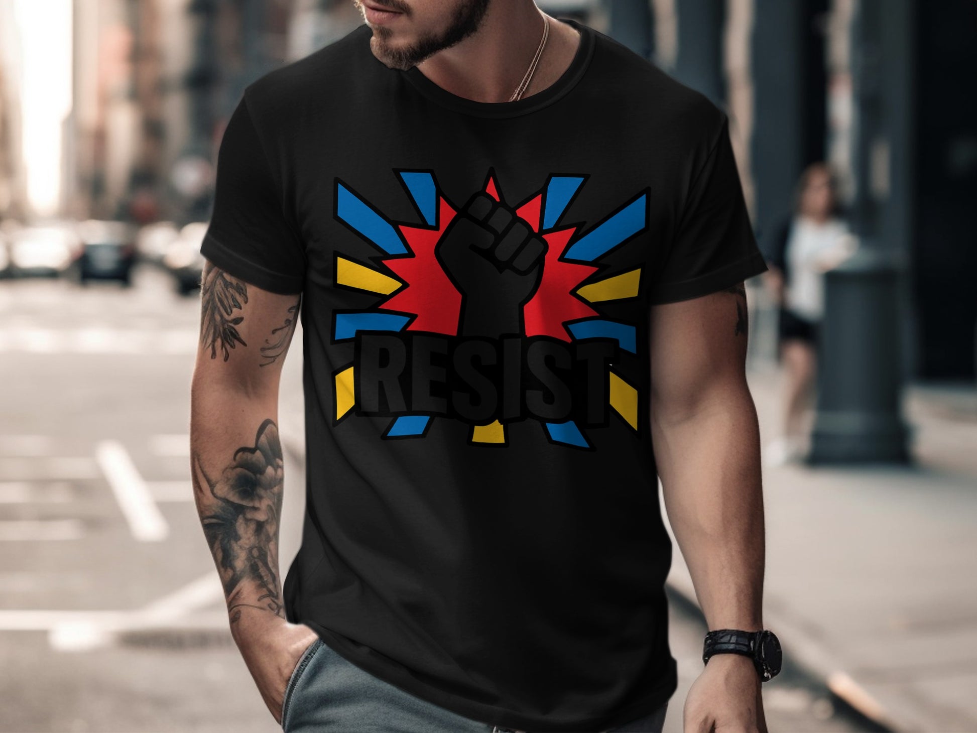 Resist Graphic Design Short Sleeve T-shirt product