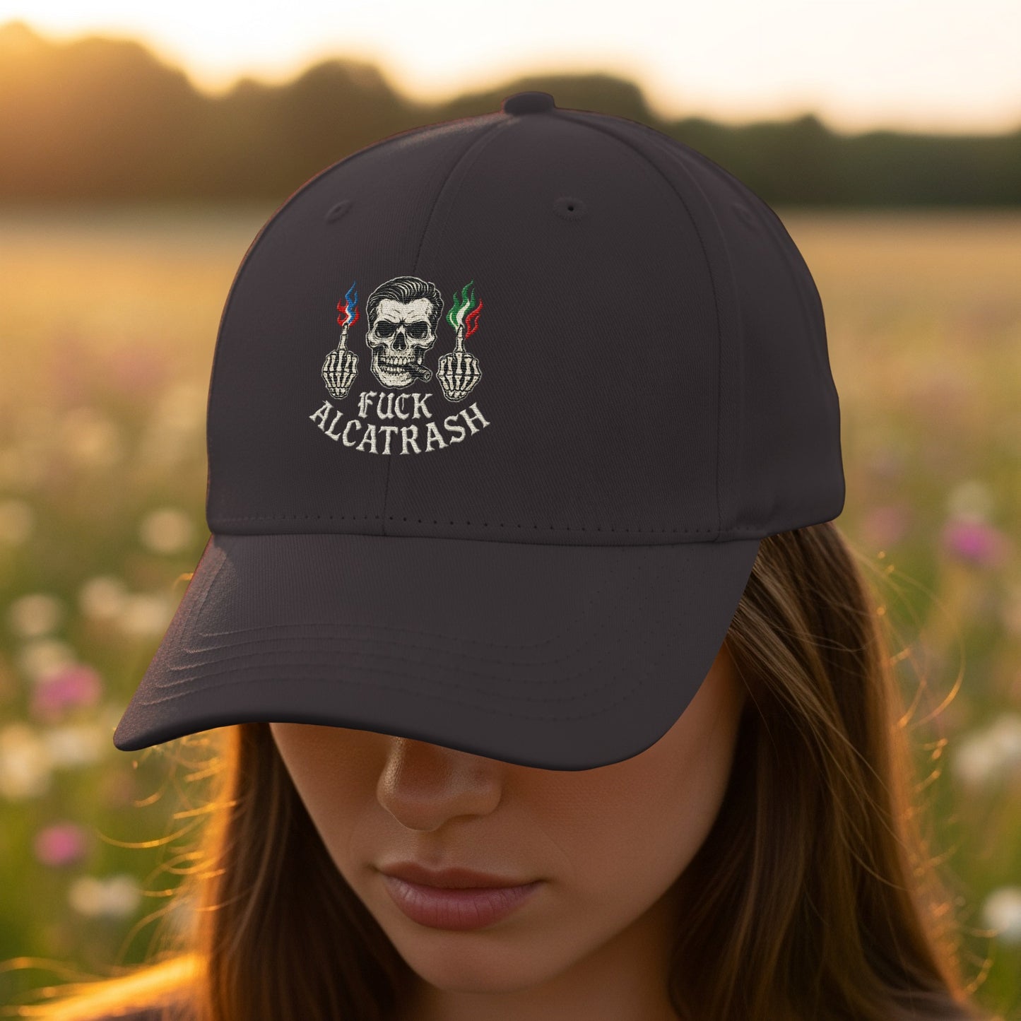 Bold Skull ALCA TRASH Embroidered Cap product type