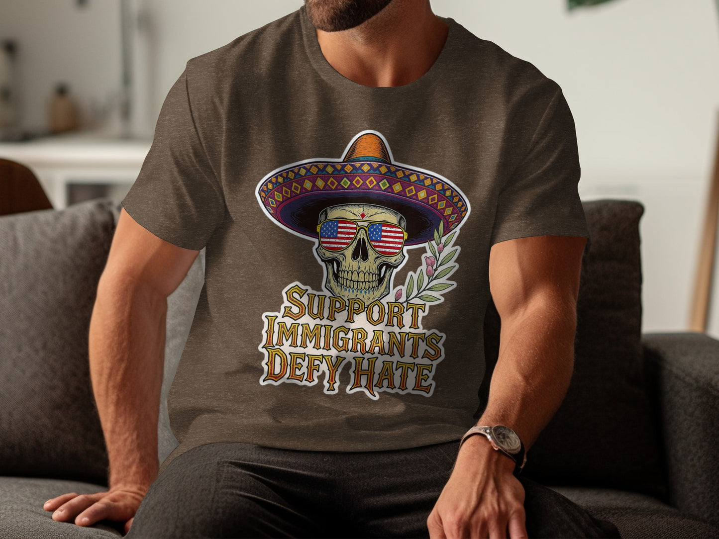 Support Immigrants Defy Hate Graphic T-Shirt product