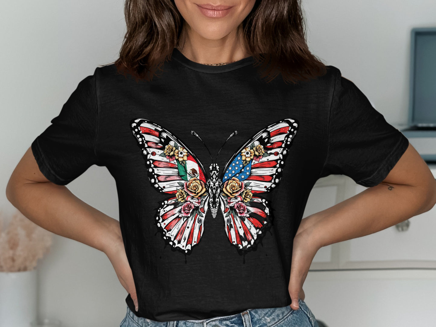 American Flag Butterfly Graphic Tee product type
