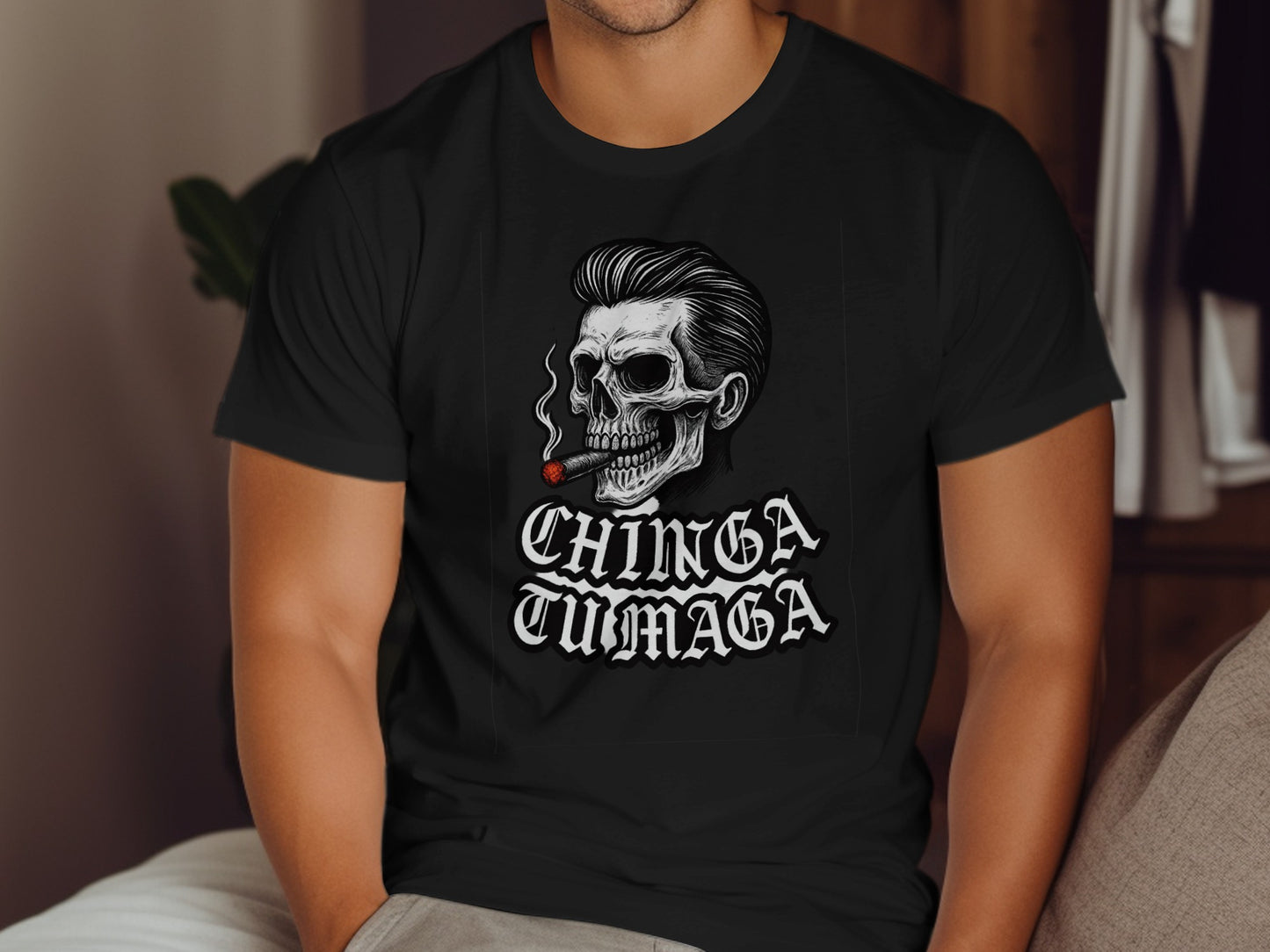 Chinga Tu Maga Skull Graphic Tee Stylish T-shirt product