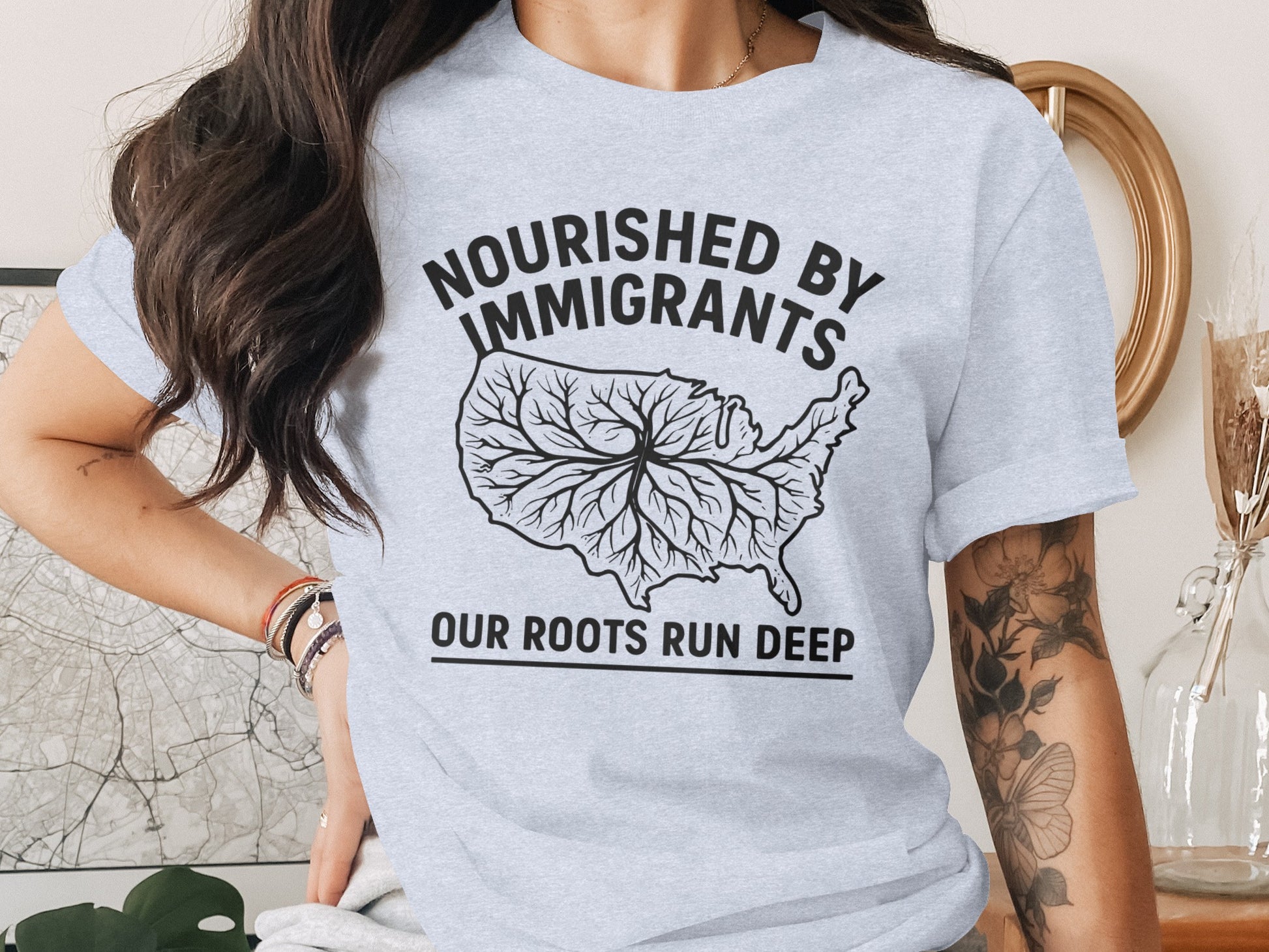 Nourished by Immigrants Our Roots Run Deep T-shirt product