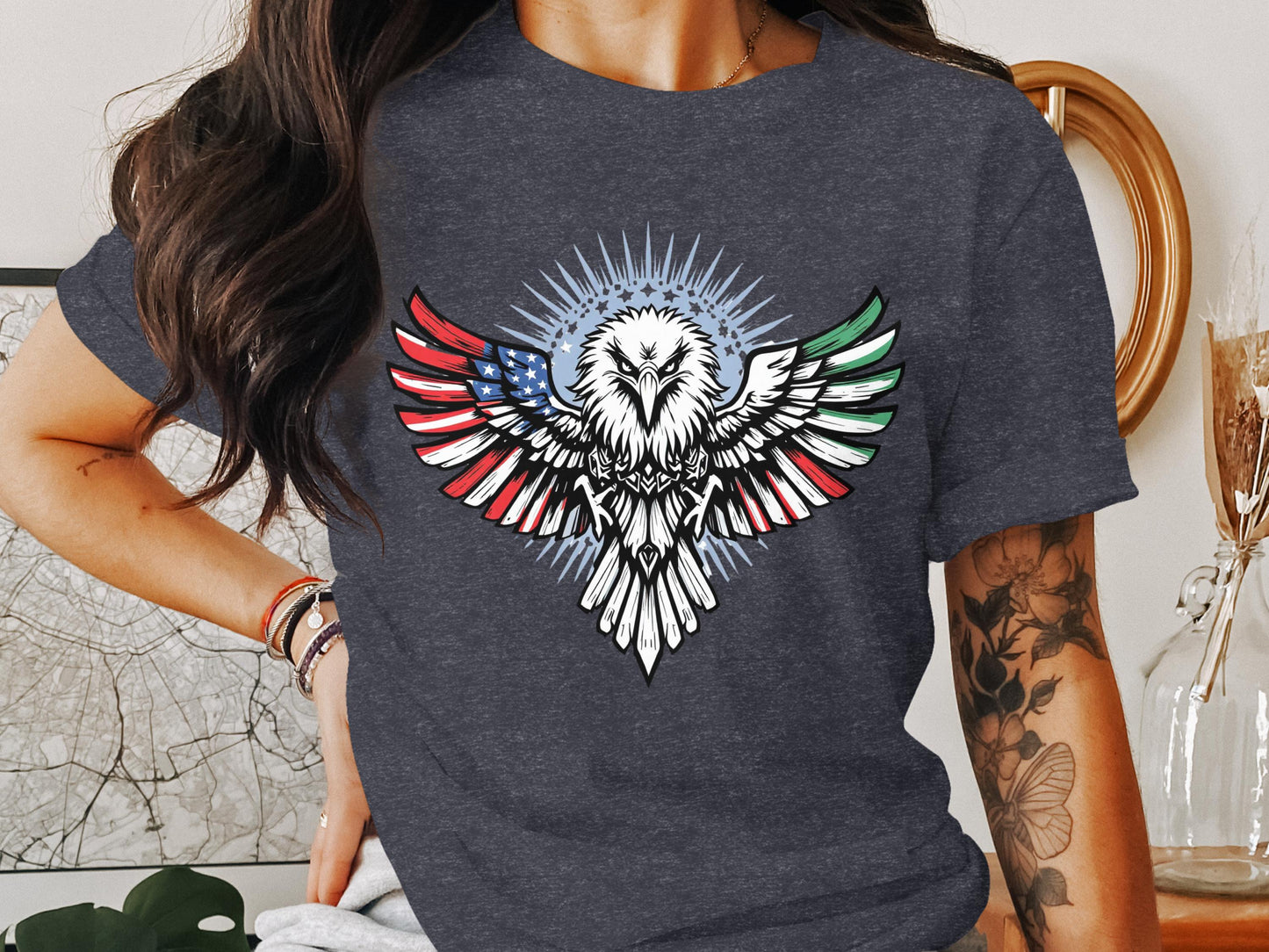 Majestic Eagle Flag Design Graphic Art T-Shirt product