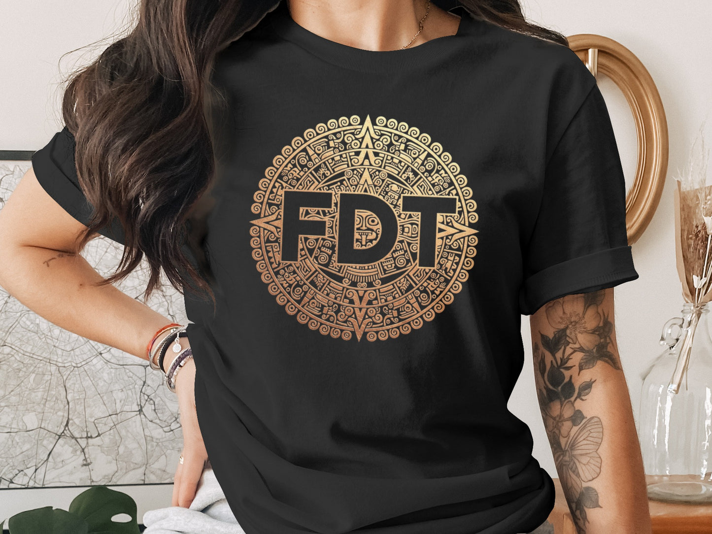 Vintage Style FDT Mandala Graphic T-Shirt product