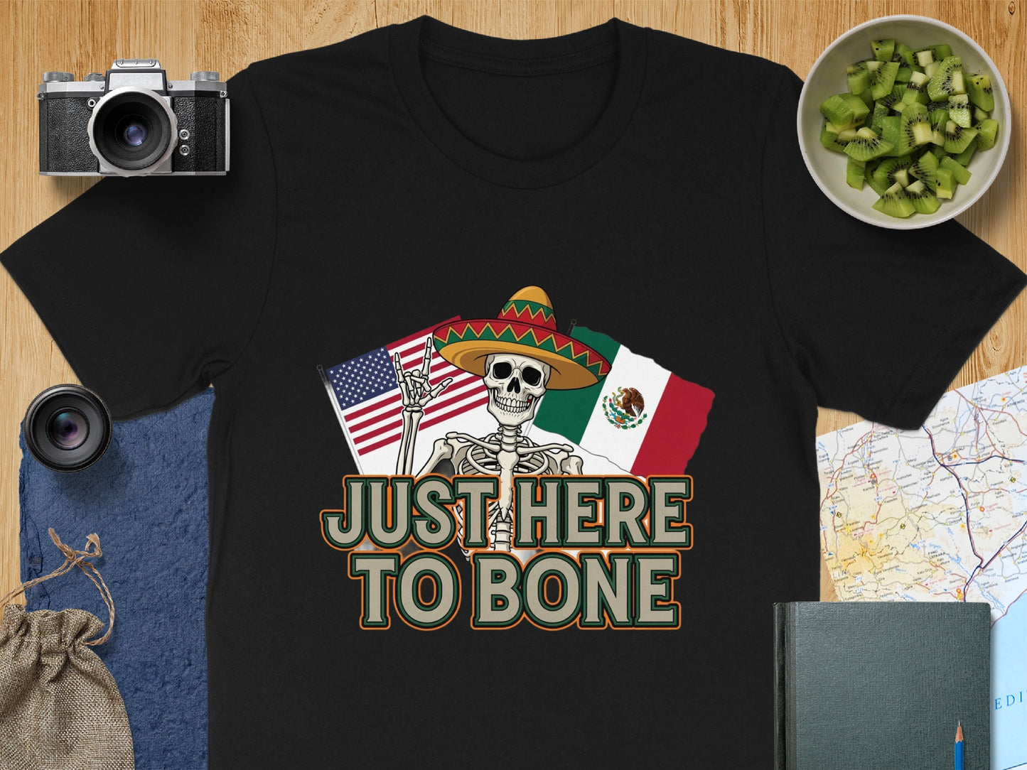 Just Here to Bone Skeleton T-Shirt product