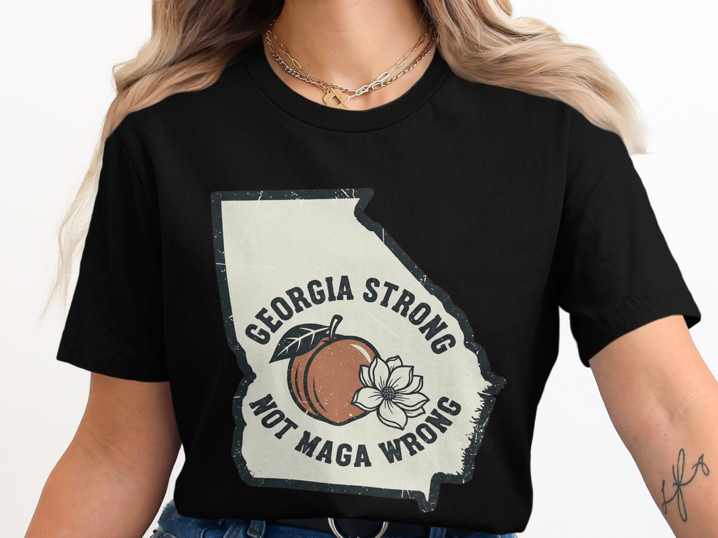Georgia Strong Not Maga Wrong Graphic Tee product