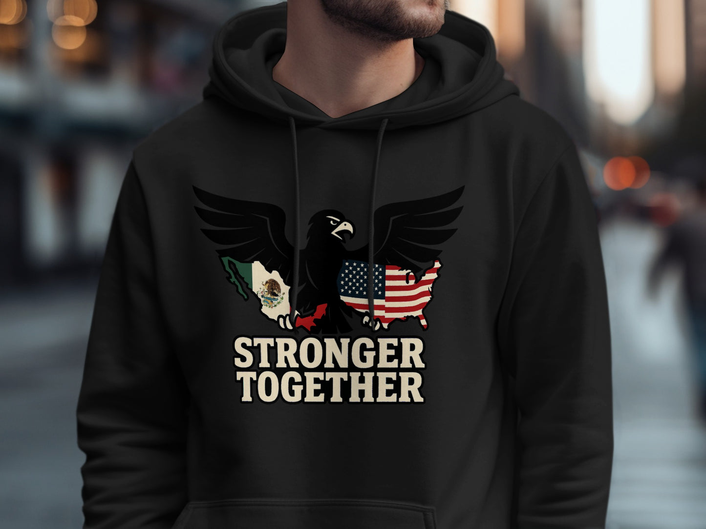 Stronger Together Eagle Hoodie featuring flags product