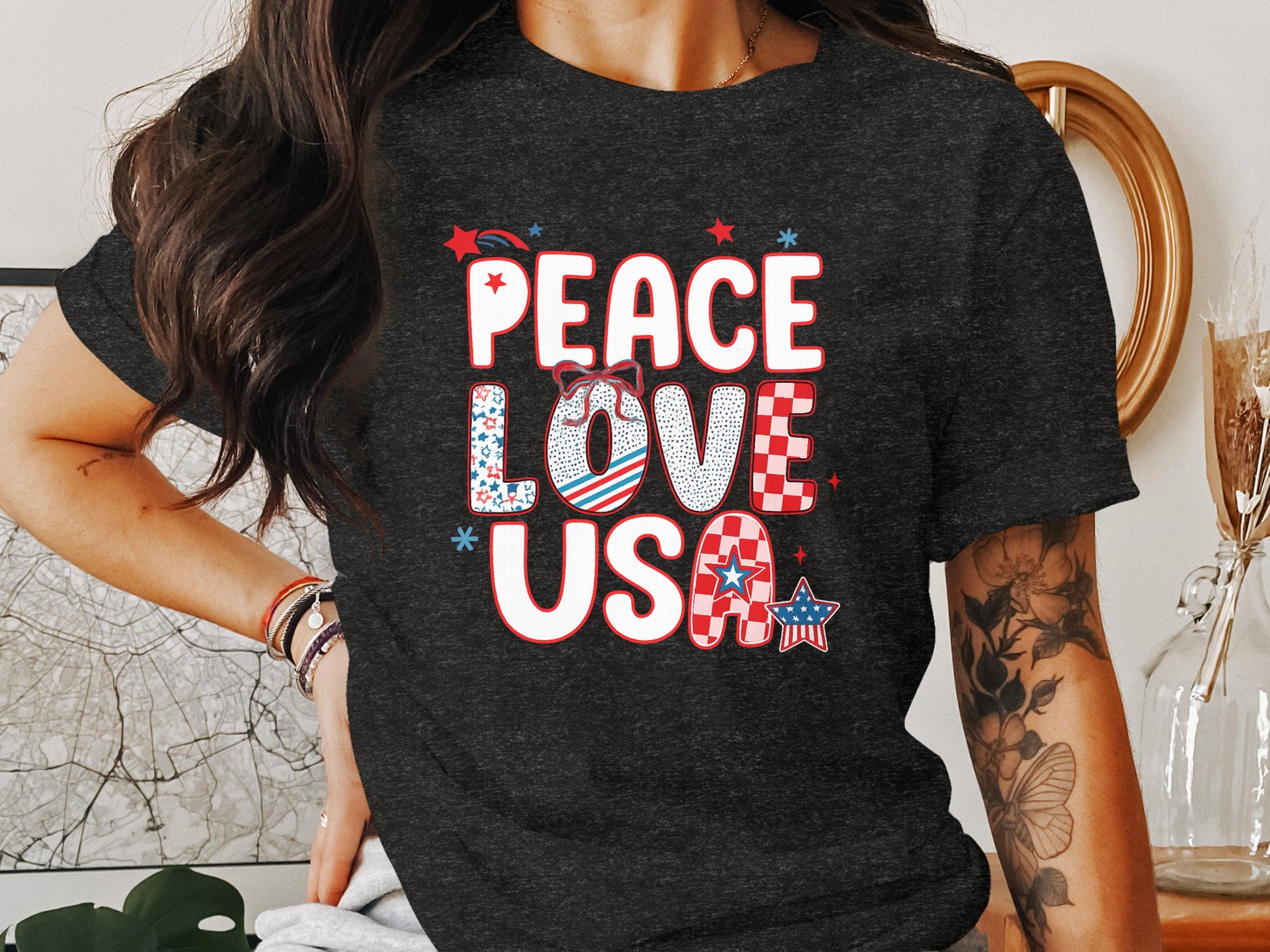 Peace Love USA Graphic Casual Shirt product