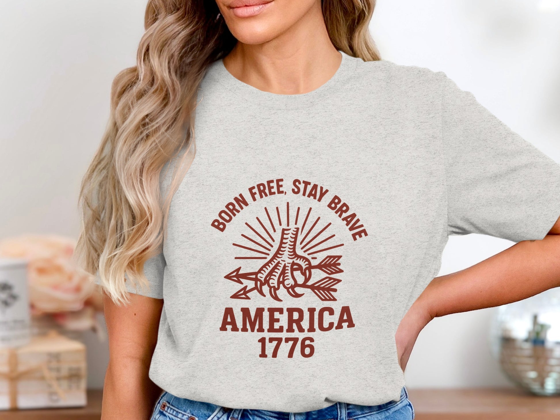 Born Free Stay Brave America 1776 T-shirt product type