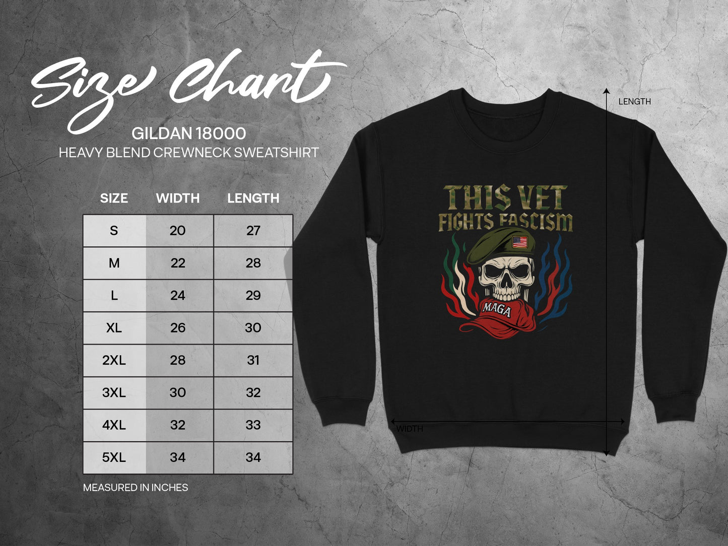 This Vet Fights Fascism Skull Sweatshirt product