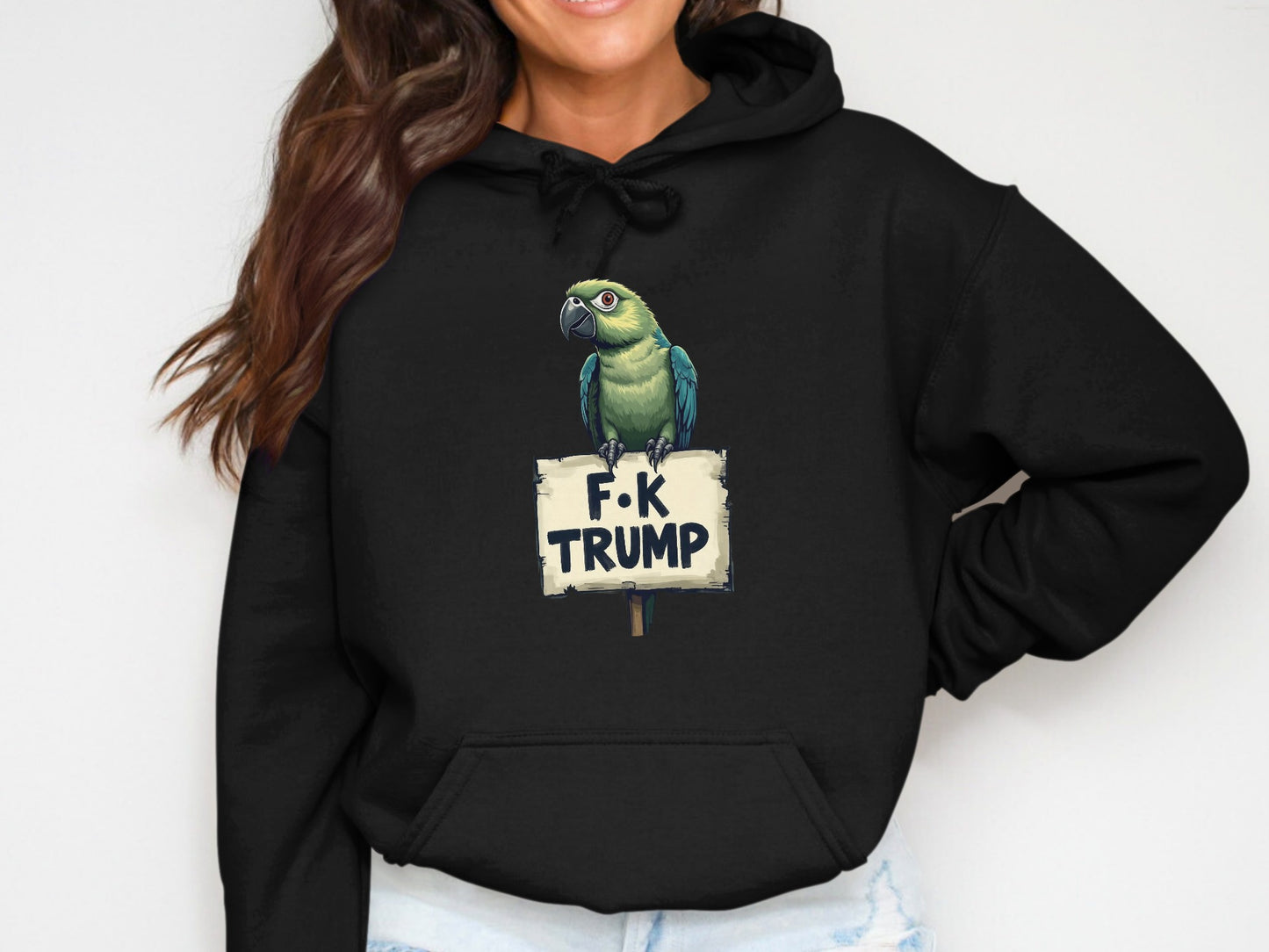 Parrot F-k Trump Graphic Hoodie Bold Statement product