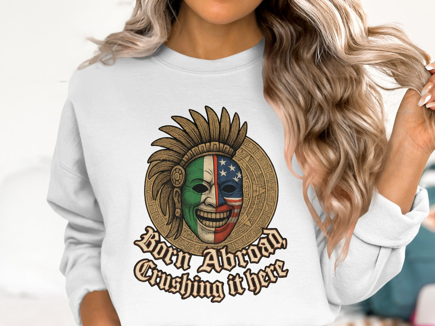 Born Abroad Crushing It Here Sweatshirt product