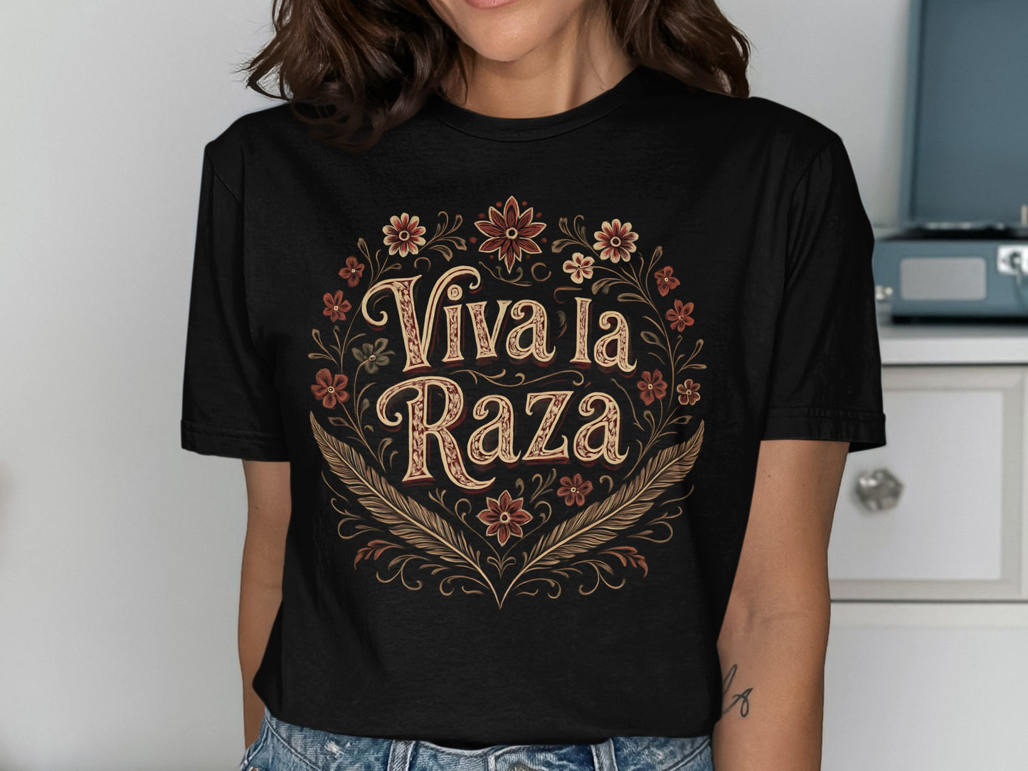 Viva La Raza Floral Graphic T-Shirt product