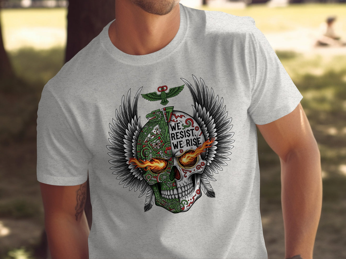 We Resist We Rise Artistic Skull Design T-shirt product type