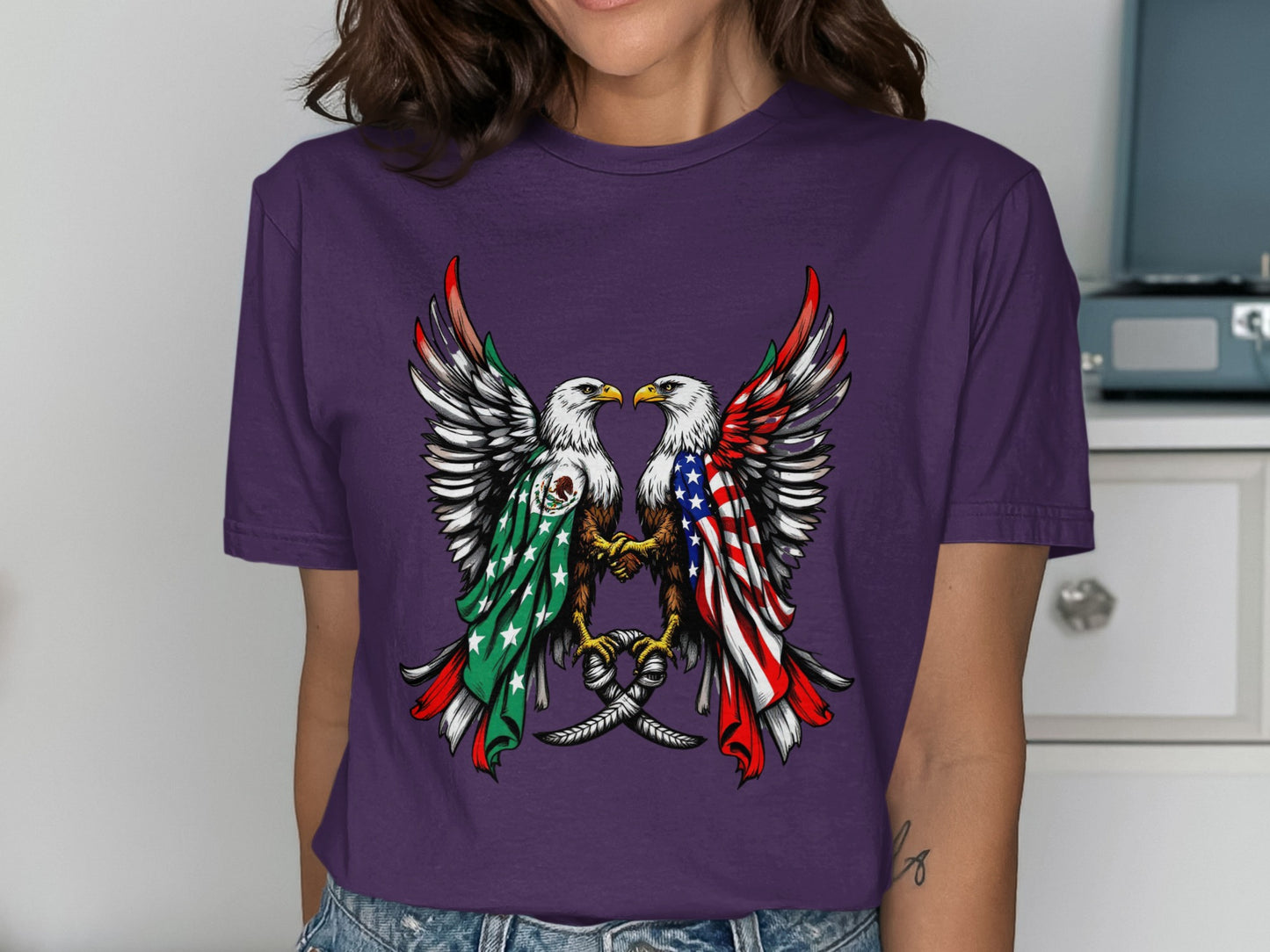 USA Mexico Eagle Graphic Tee Shirt product type