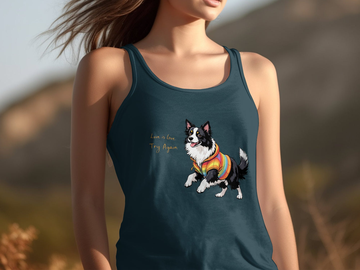 Live Love Try Again Dog Print Tank Top product