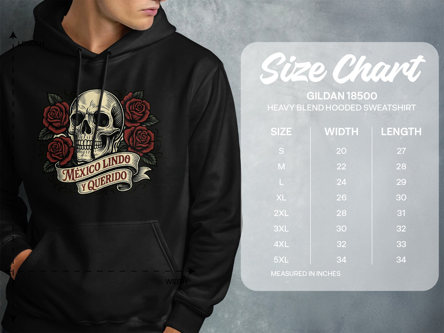 Mexico Lindo Y Querido Skull Roses Hoodie product