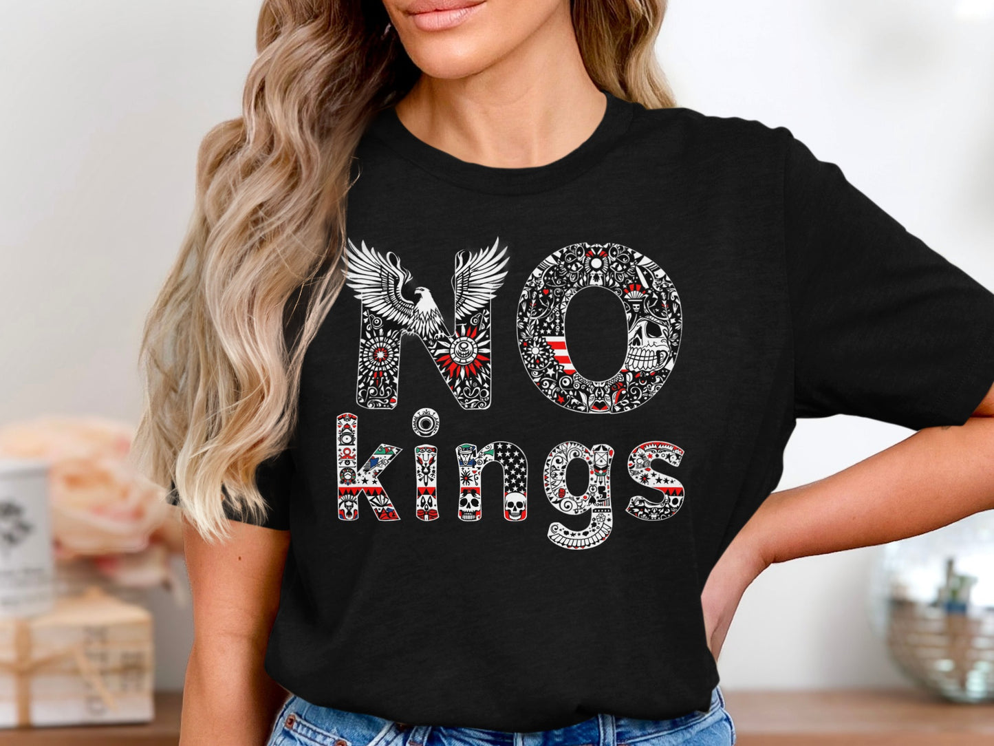 NO Kings Graphic Printed Short Sleeve Black T-Shirt product