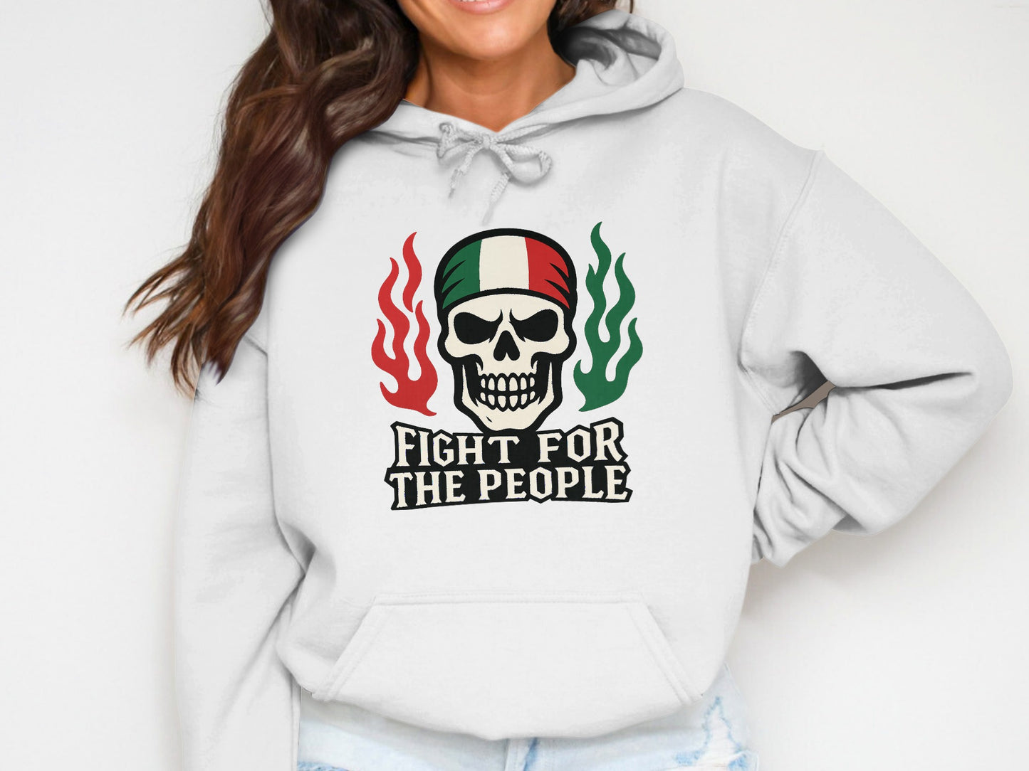 Fight For The People Skull Print Hoodie product