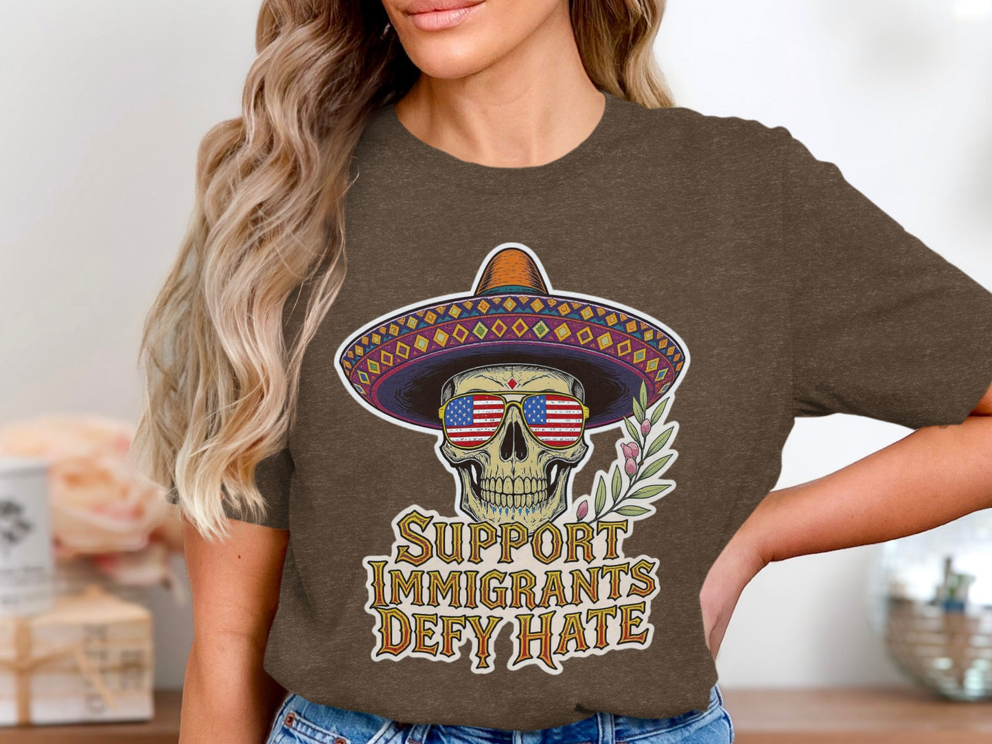 Support Immigrants Defy Hate Graphic T-shirt product