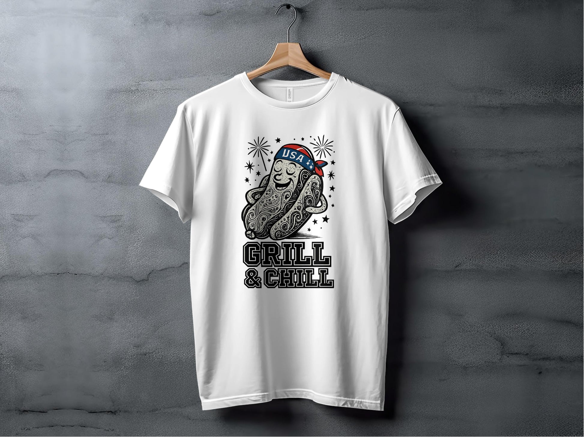Grill and Chill USA Octopus Design T-shirt product