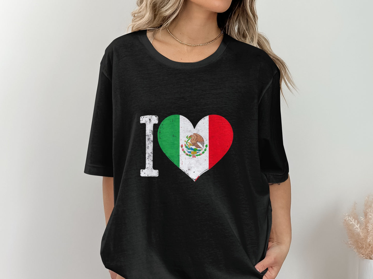 I Love Mexico Flag Heart Design T-shirt product type