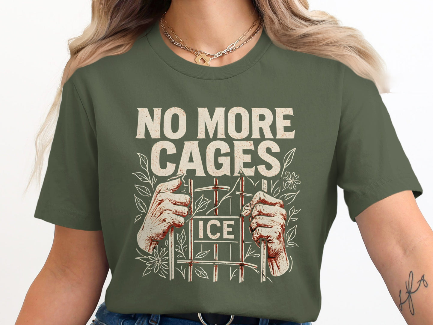 No More Cages Ice Statement Graphic T-Shirt product type