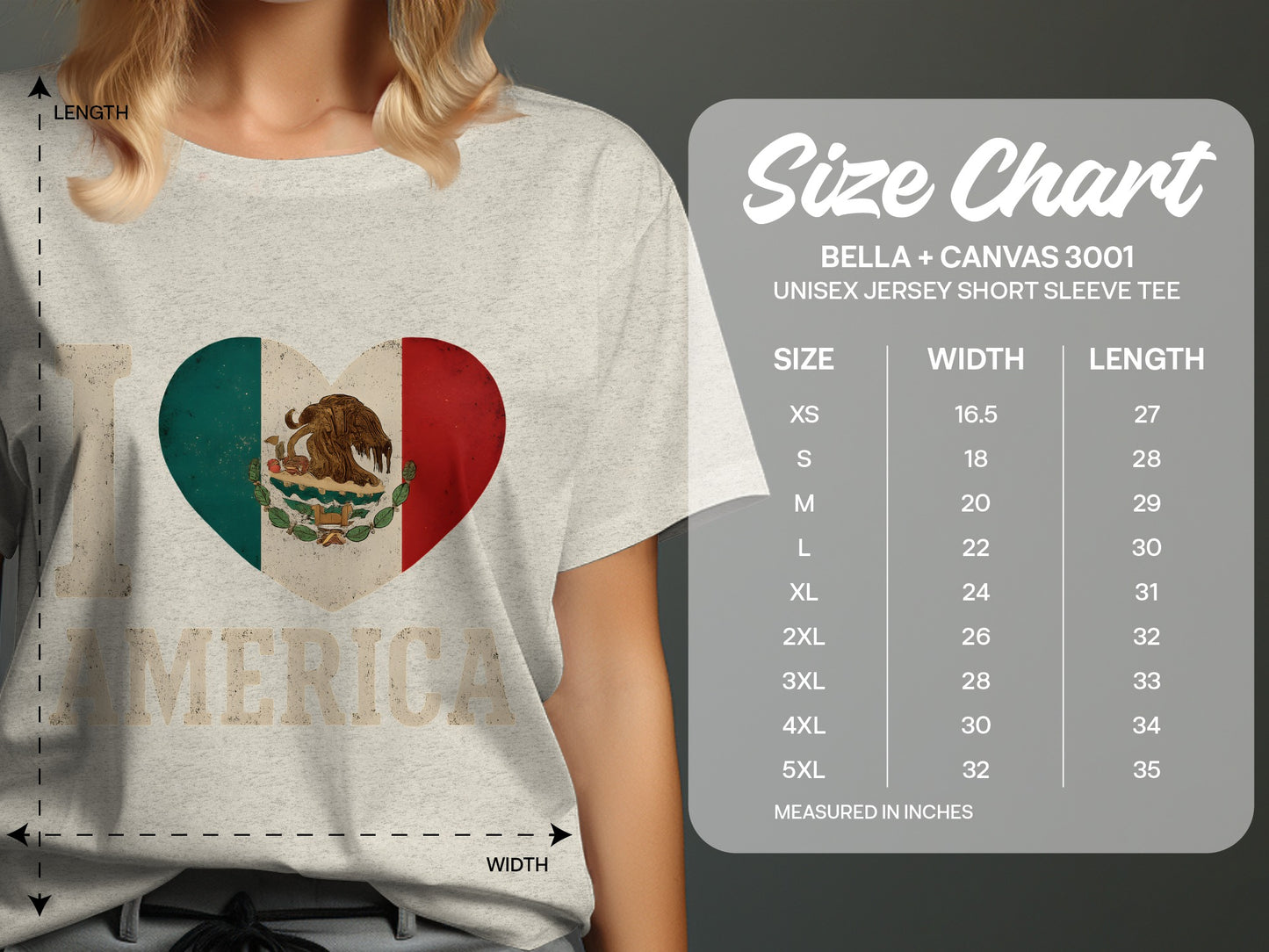 I Love Mexico Heart America Graphic Tee product