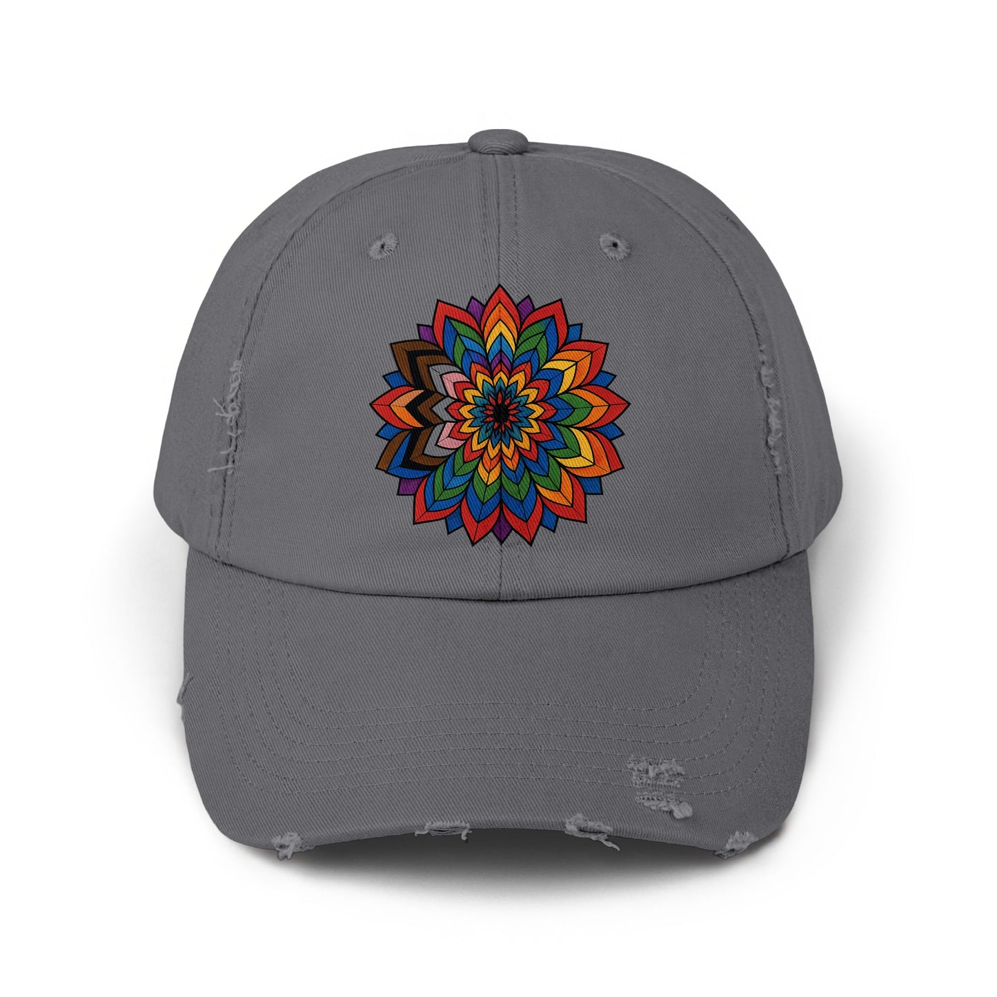 Colorful Mandala Embroidered Grey Hat product