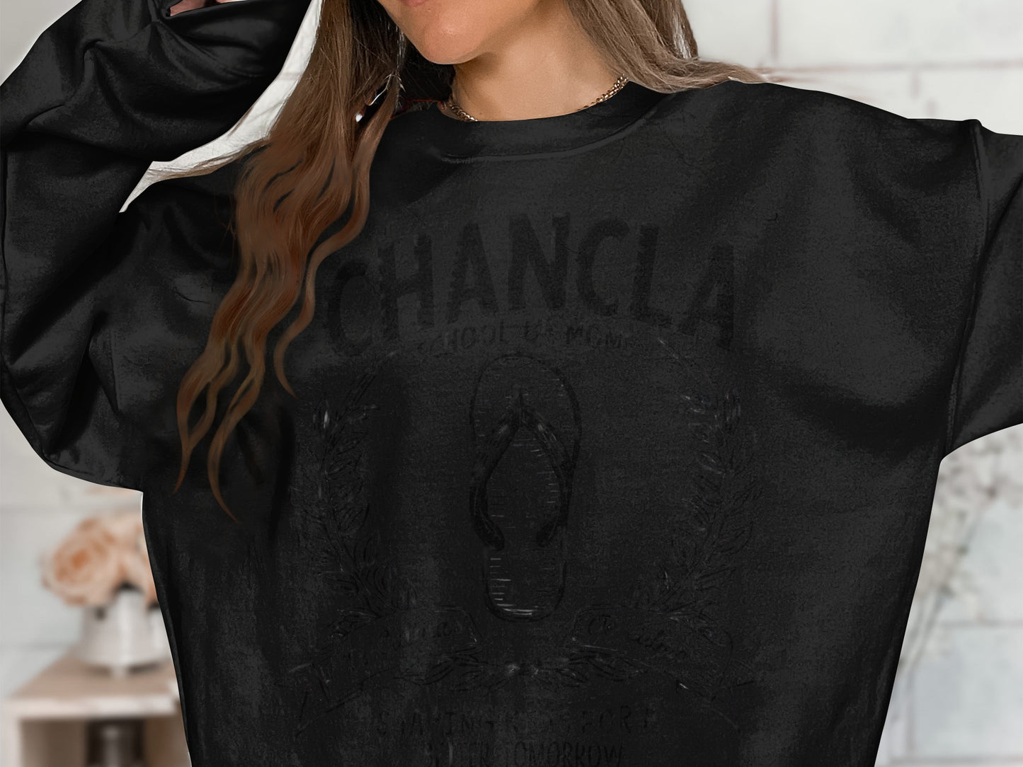 Stylish Oversized Black Sweater with Unique Print product type