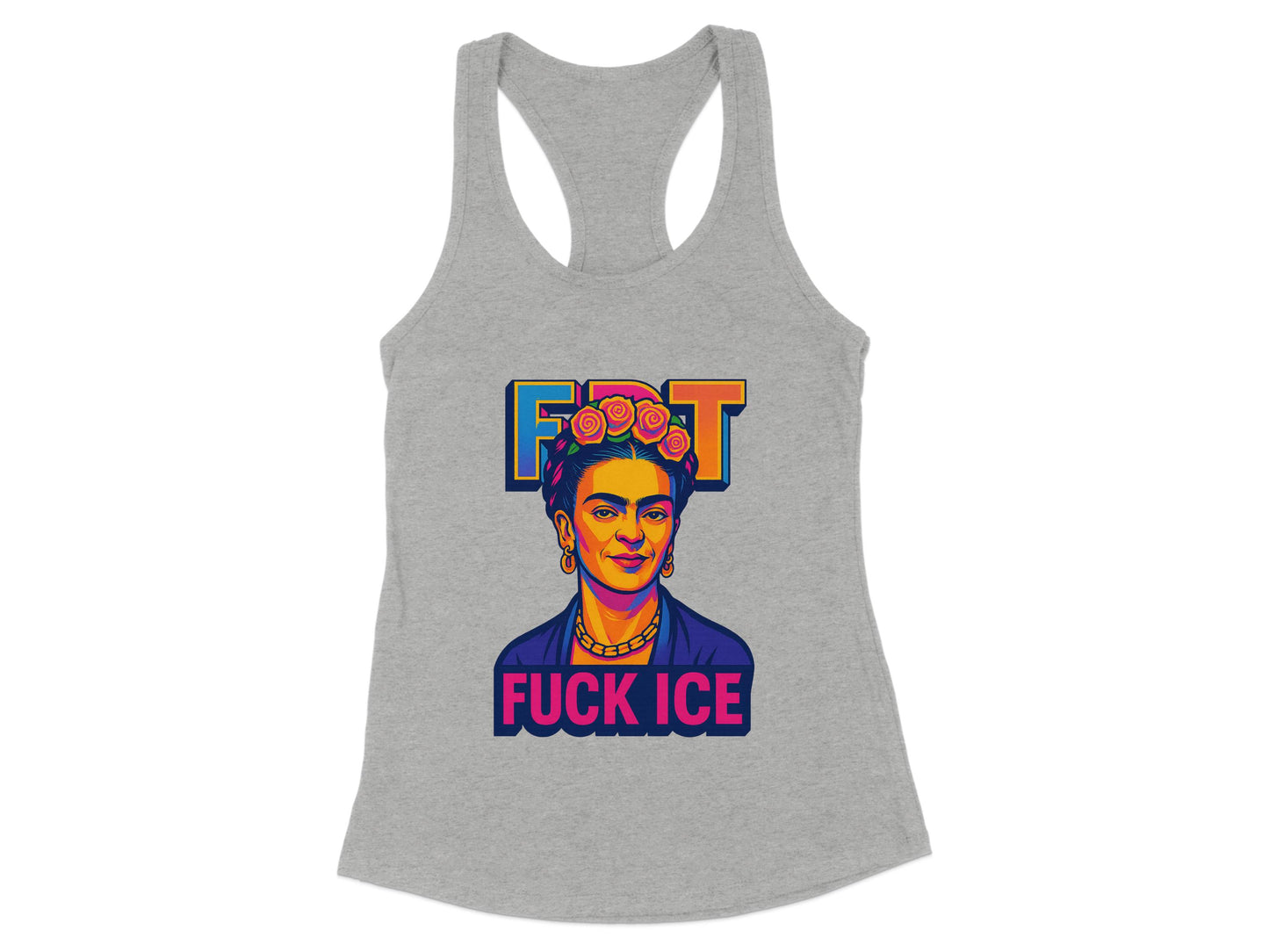 Frida Colorful Graphic Design Statement Tank Top