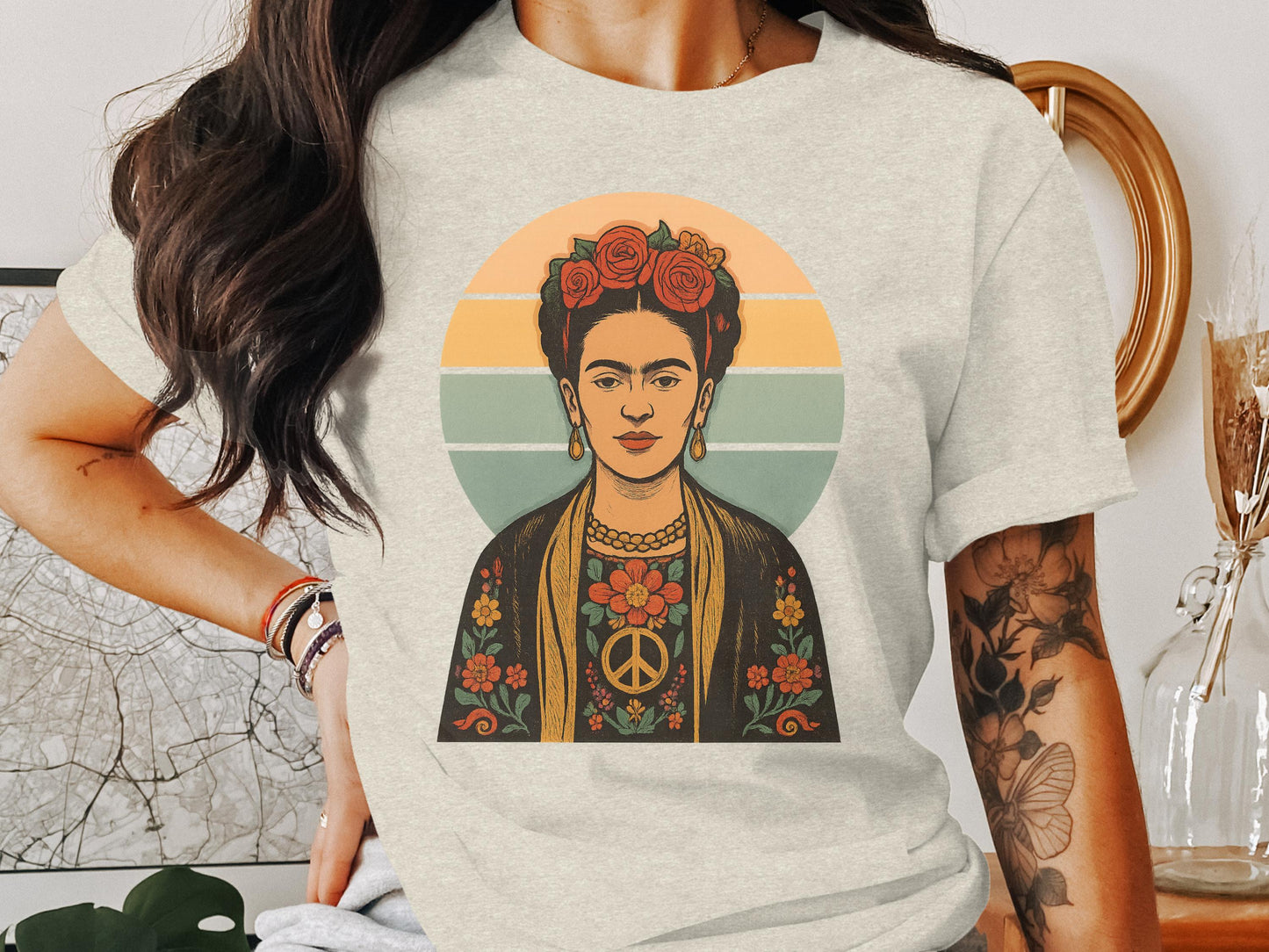 Frida Kahlo Vintage Style Graphic Tee Shirt product