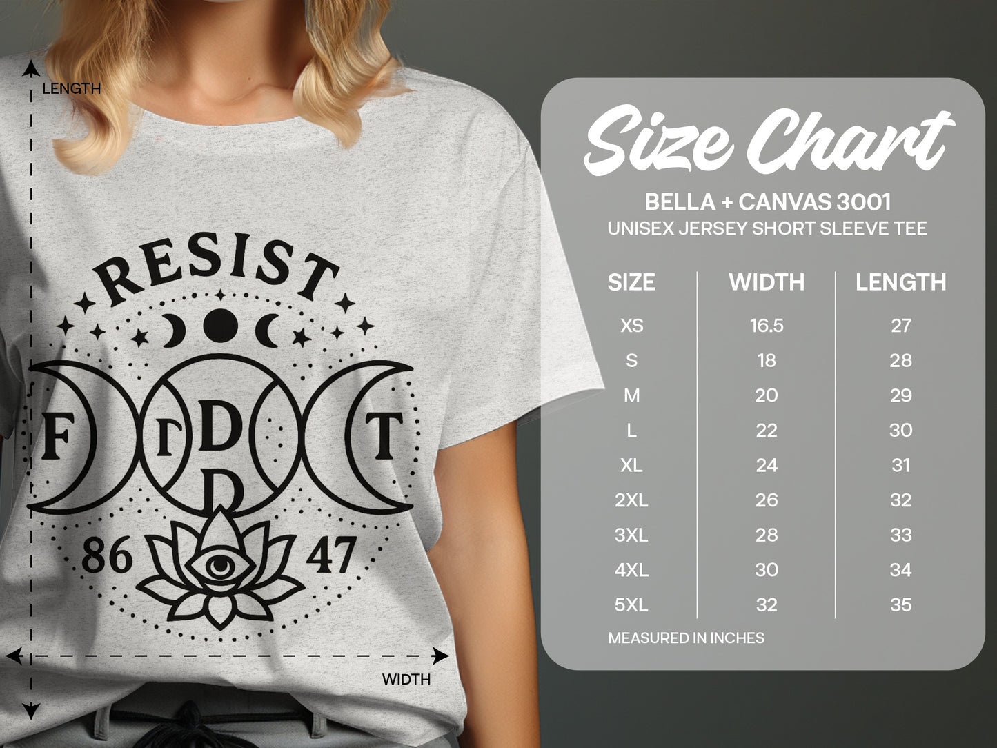Resist Tarot Moon Phases Lotus Flower Unisex Tee product type
