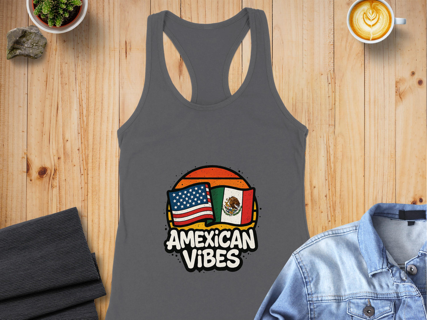 AMexican Vibes Flags Racerback Tank Top product type