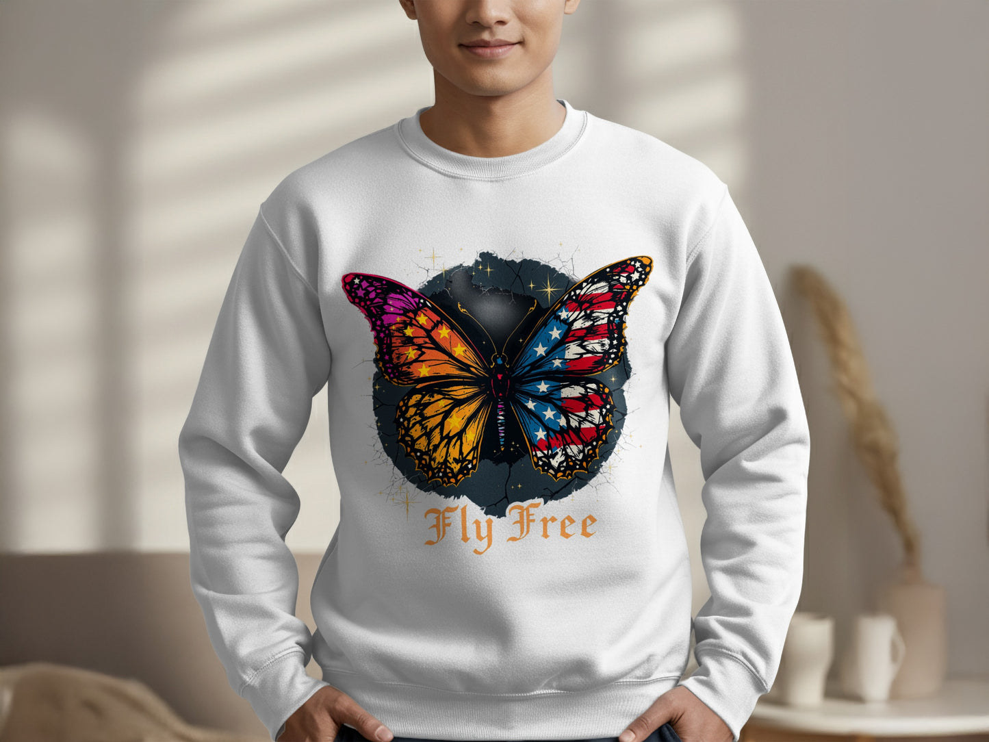 Fly Free Colorful Butterfly Graphic Sweatshirt product type