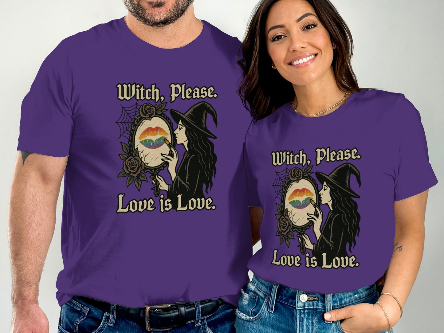 Witch Please Love is Love Witch Couple Shirt product