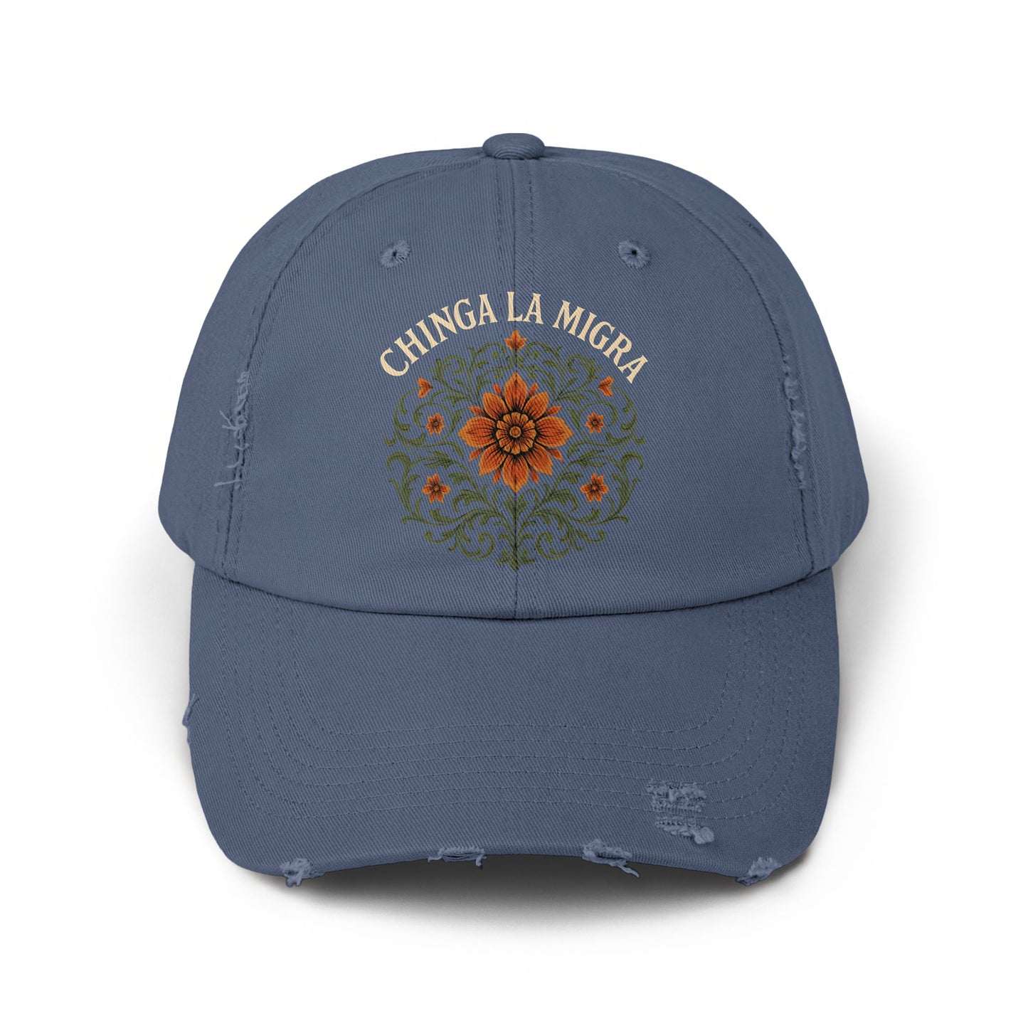 Chinga La Migra Embroidered Flower Design Hat product